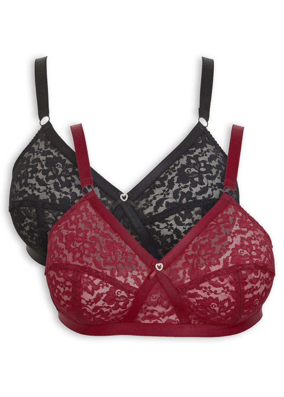 2-Pack Red & Black Crossover Bras (3233325) | Finnigans