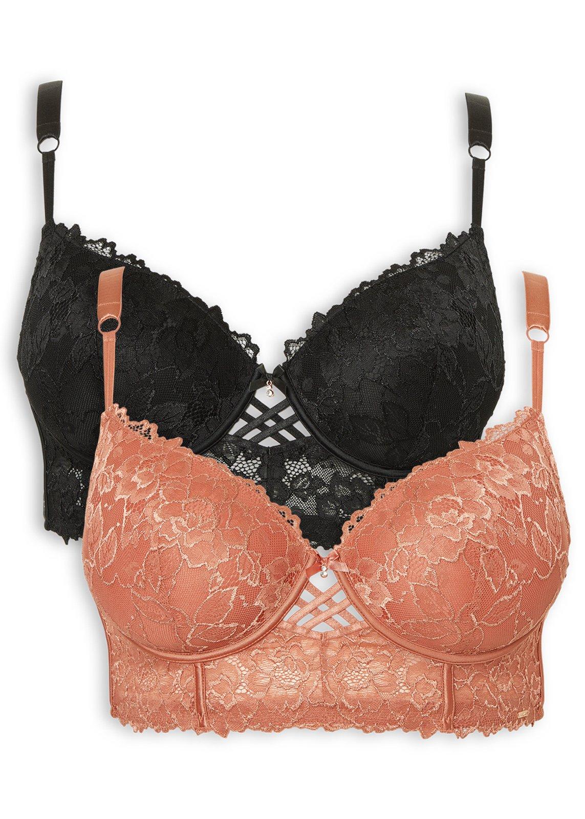 2-Pack Orange & Black Padded Bras (3234033) | Truworths