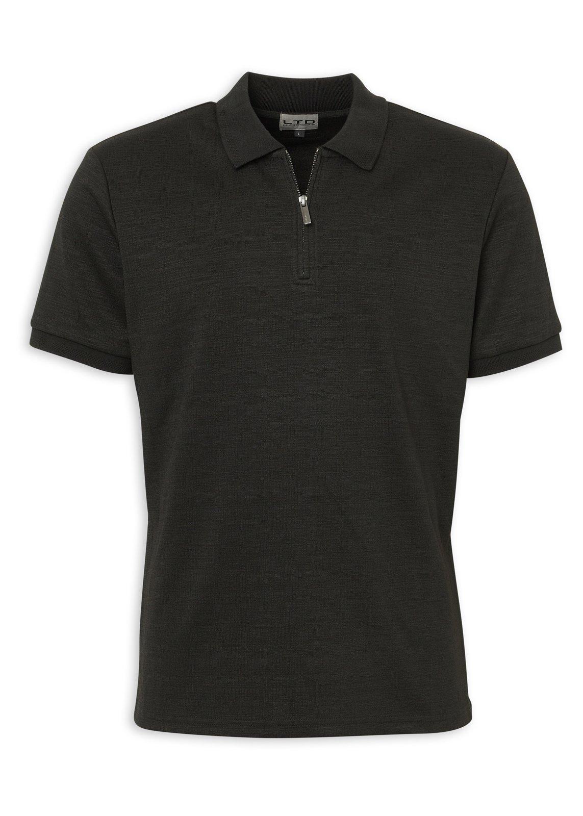 Black Textured Golfer Shirt (3234407) | LTD Man