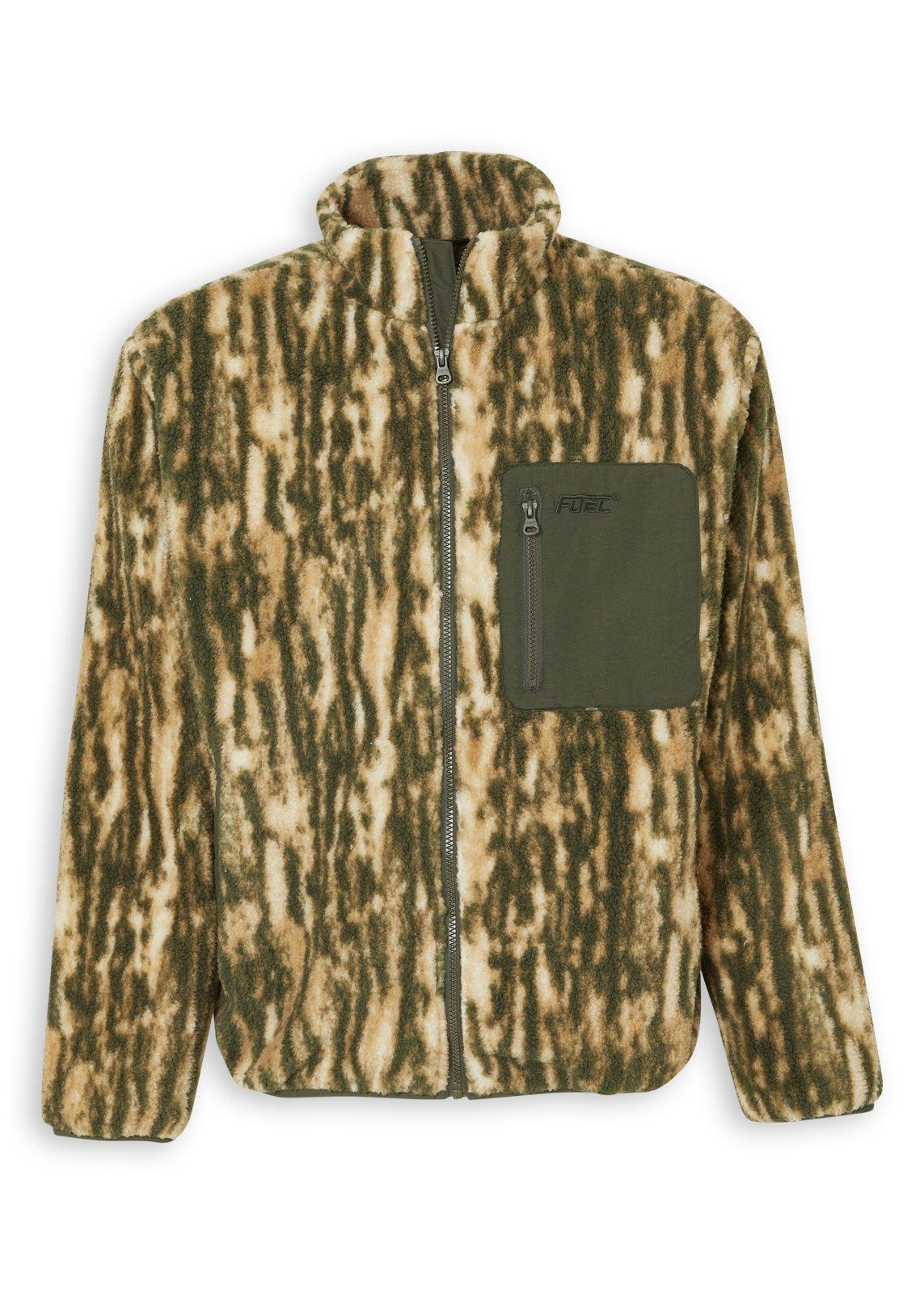 Green Bark Print Zip-through Jacket (3234431) | Fuel