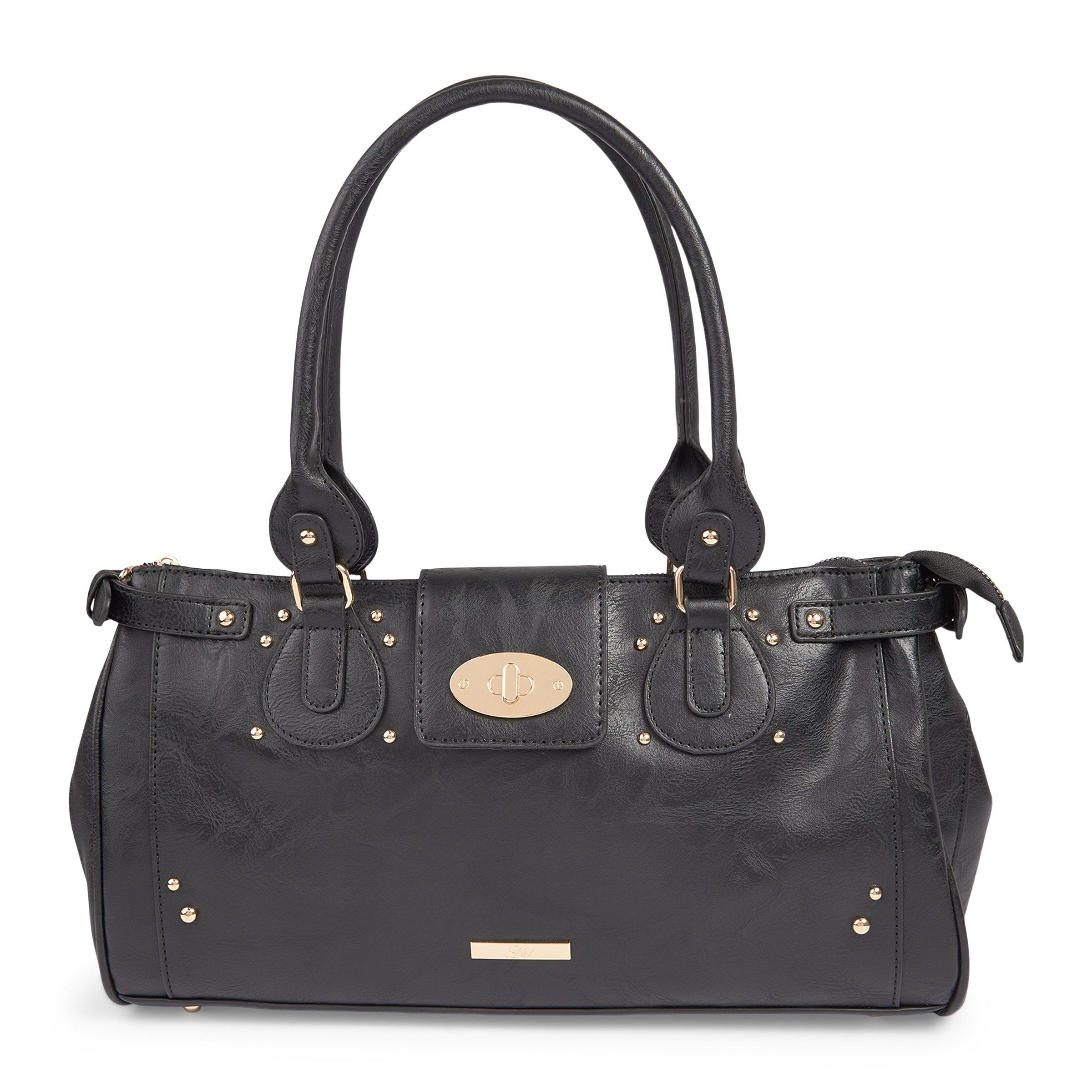 Black Faux Leather Studded Bag (3234554) | LTD Woman