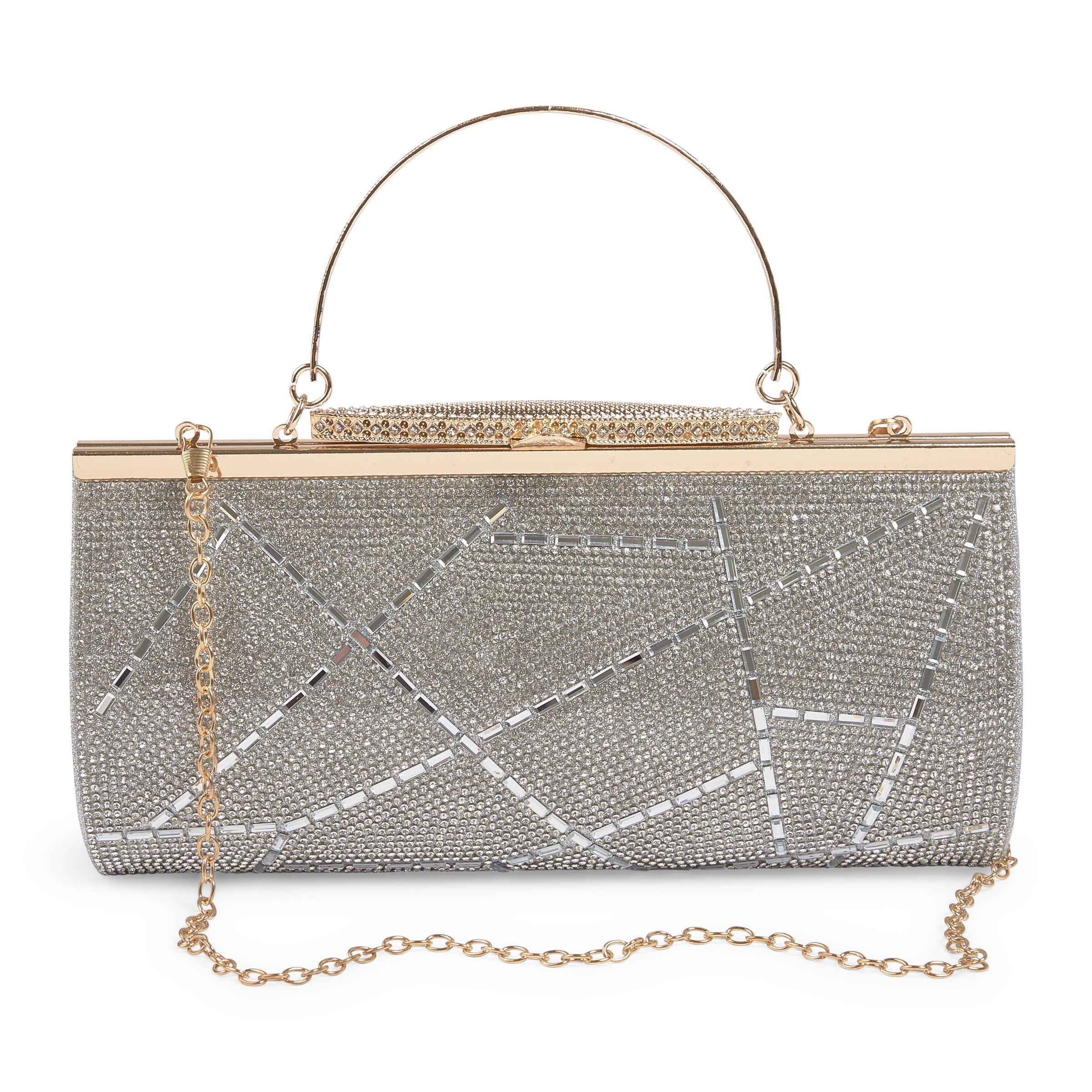 Rhodium Embellished Rhinestone Bag (3234587) | Chameleon Creations