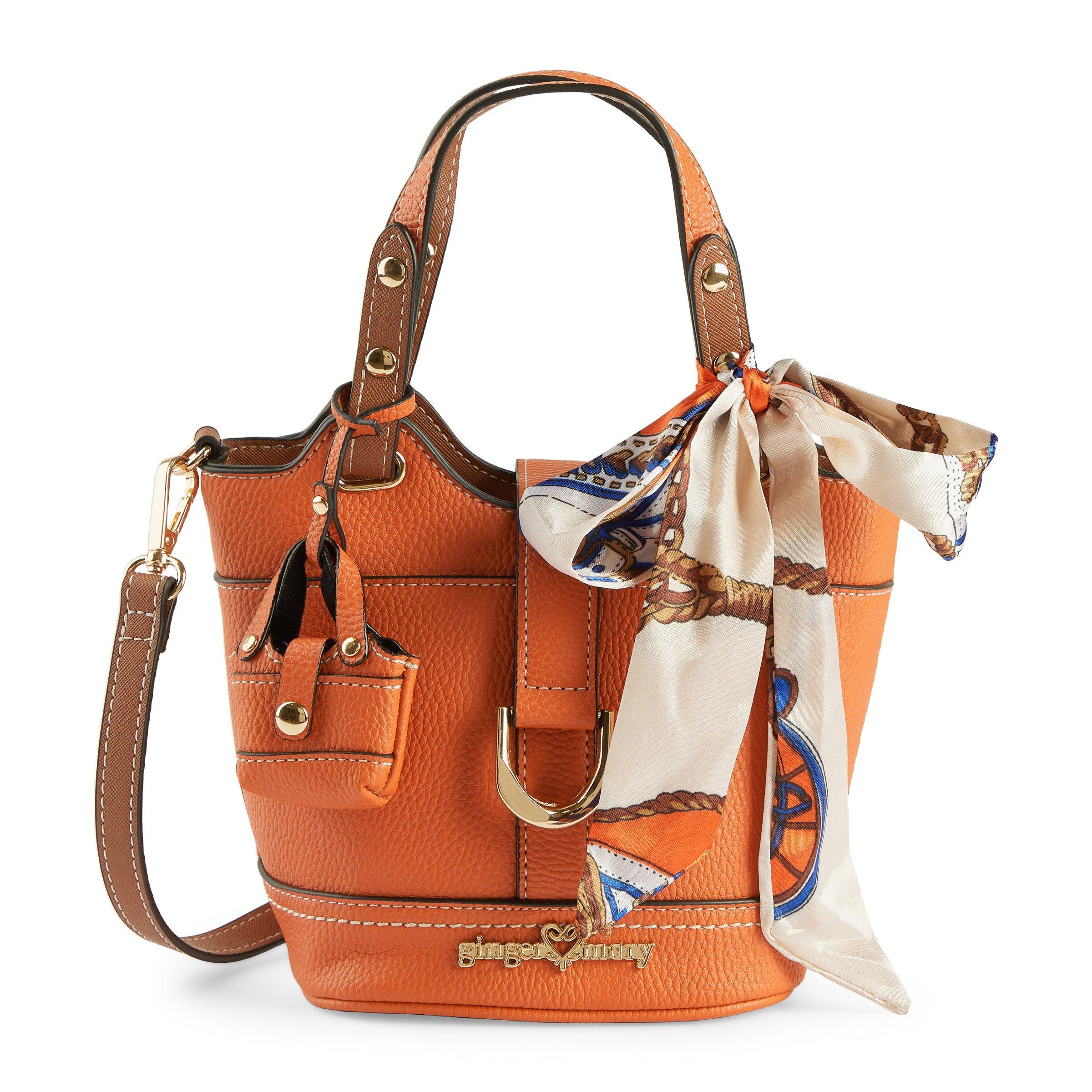 Orange Textured Bucket Bag (3234977) | Ginger Mary