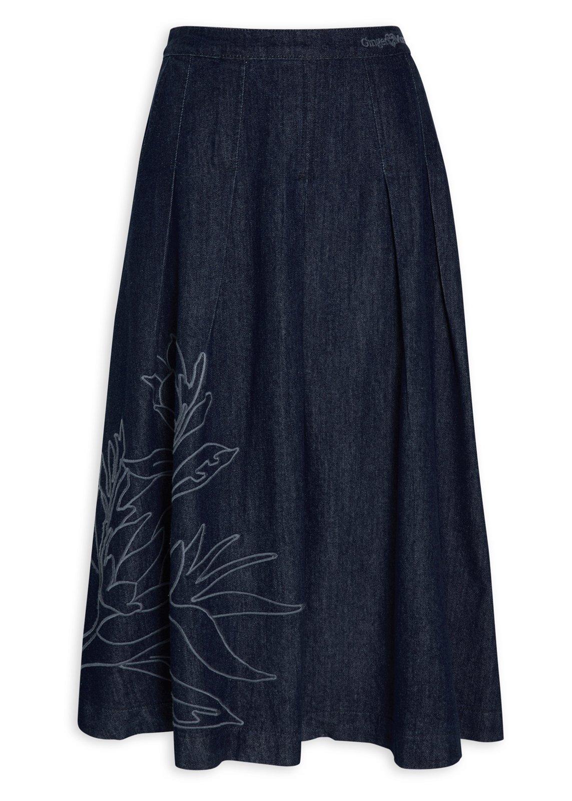 Denim Pleated Skirt (3235006) | Ginger Mary