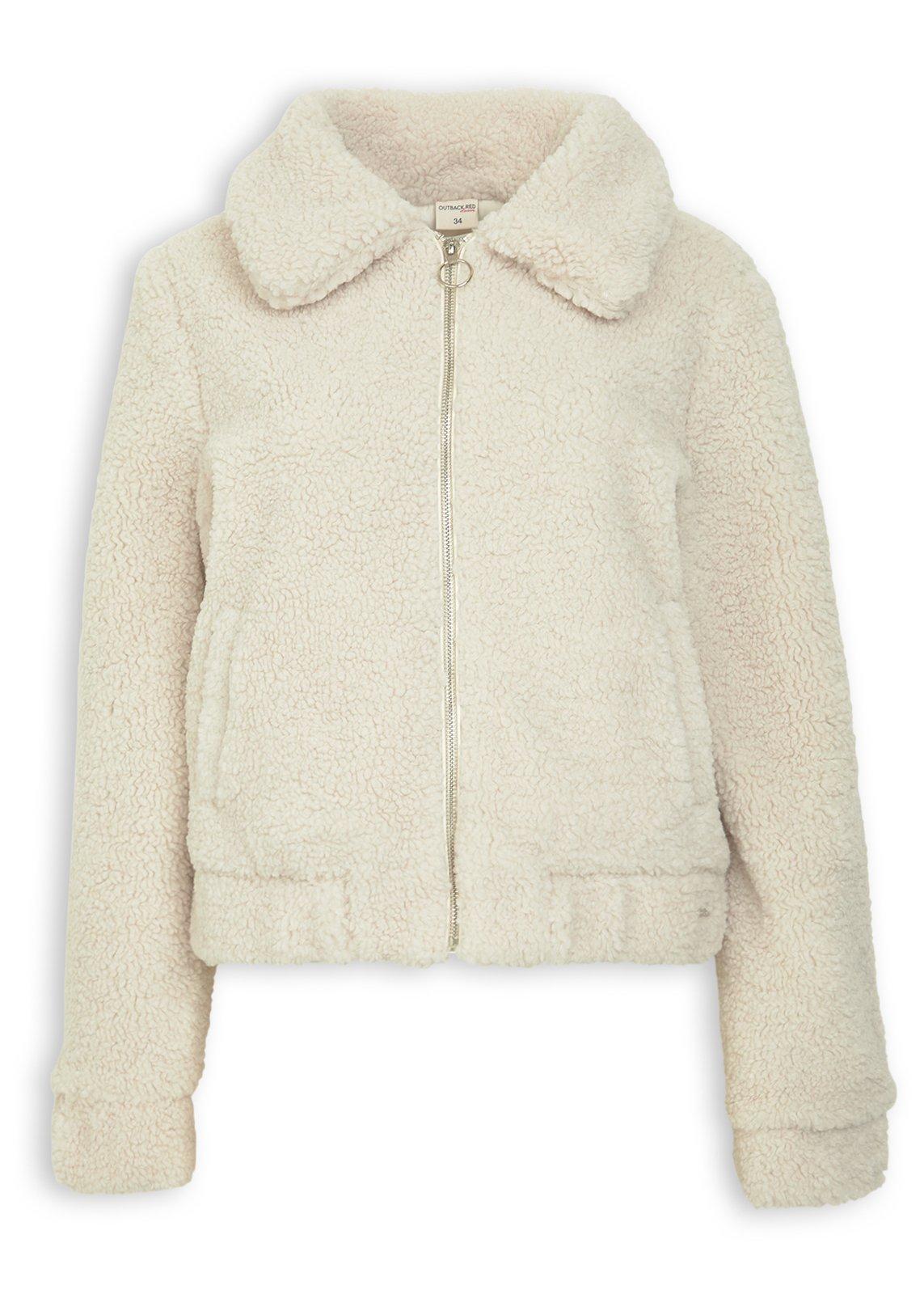 Beige Teddy Zip Through Jacket (3235279) | OUTBACK RED