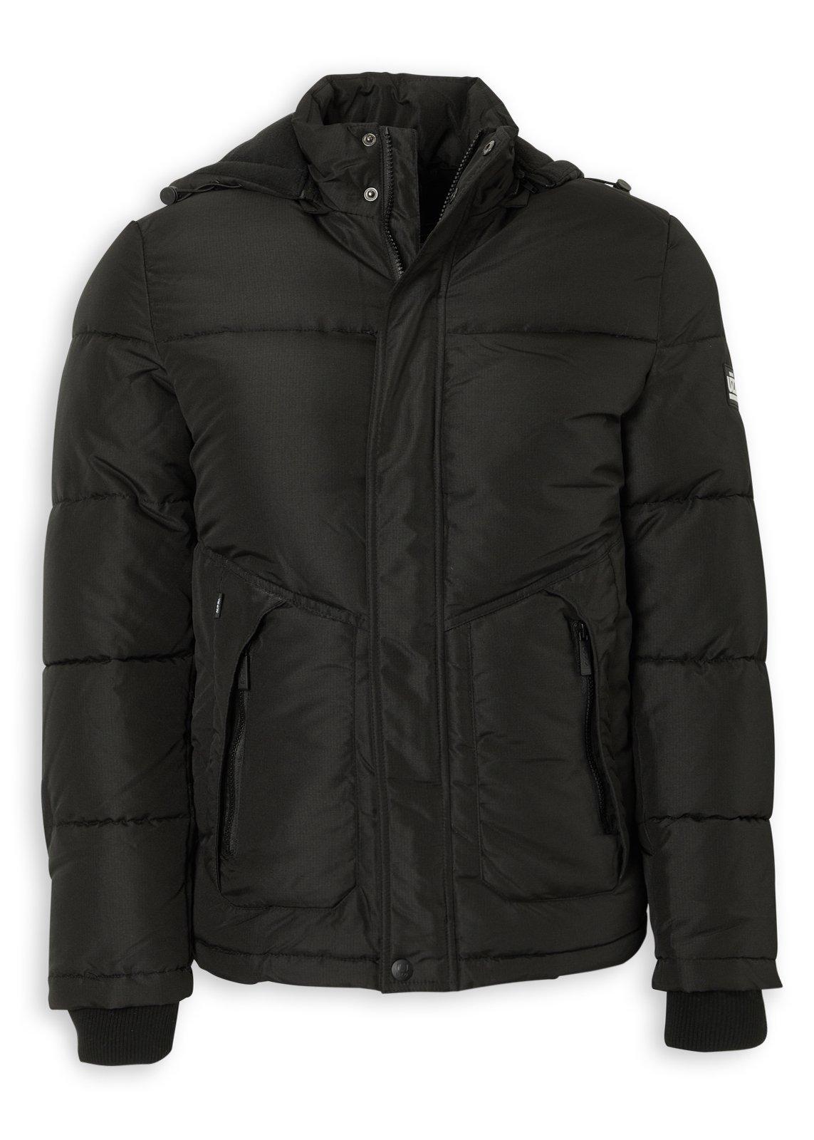 ぅ Black Puffer Jacket (3235491) | UZZI
