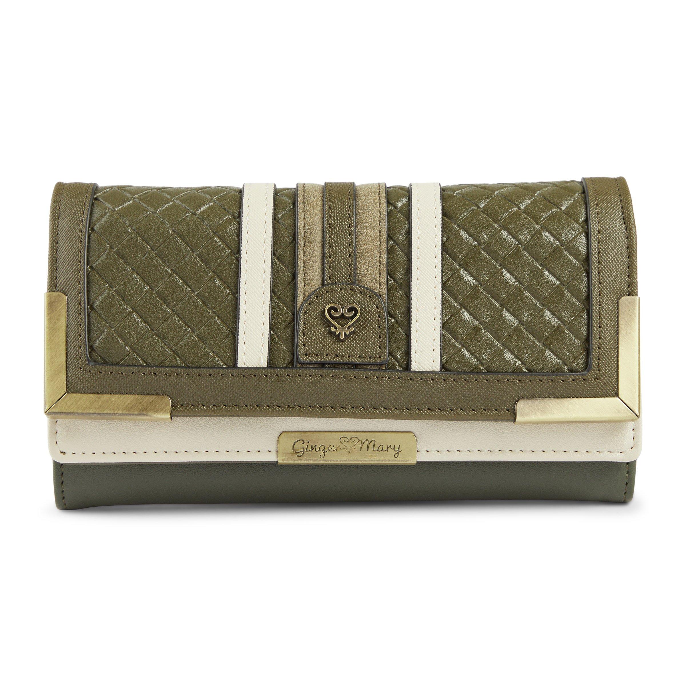 Olive Green Woven Wallet (3235854) | Ginger Mary
