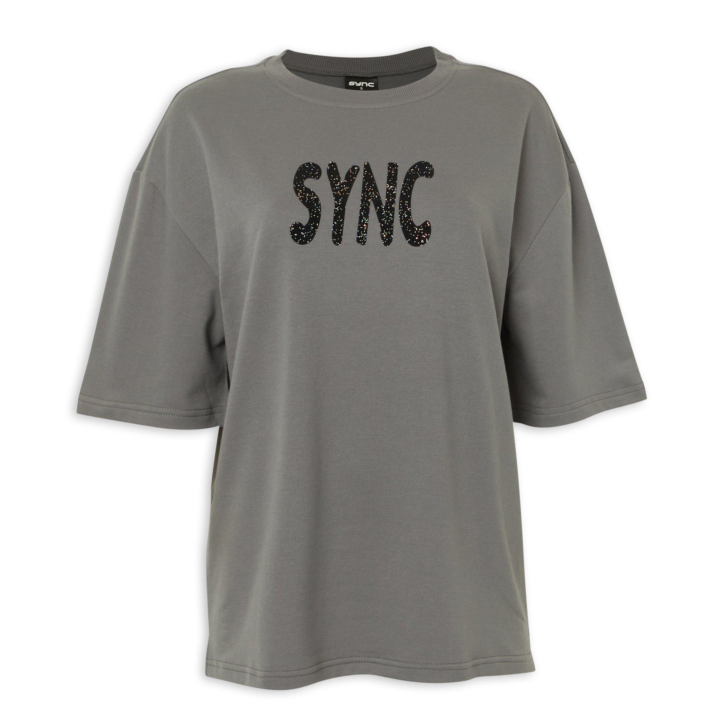 Grey Oversized Graphic T-Shirt (3235974) | Identity X Sync
