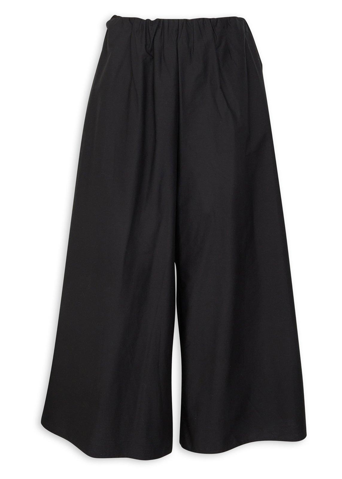 Black Wide-Leg Culotte Pants (3236128) | Basix