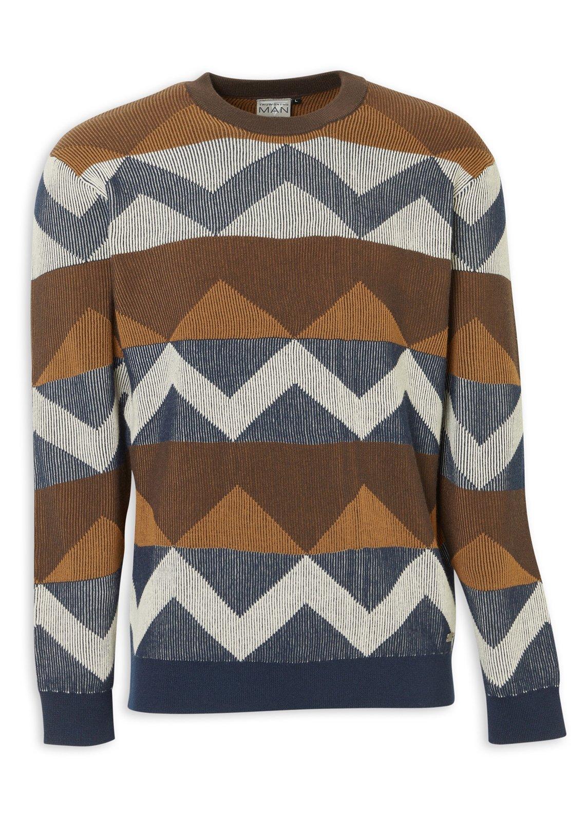 Navy Jacquard Print Knit Jersey (3236266) | Truworths Man