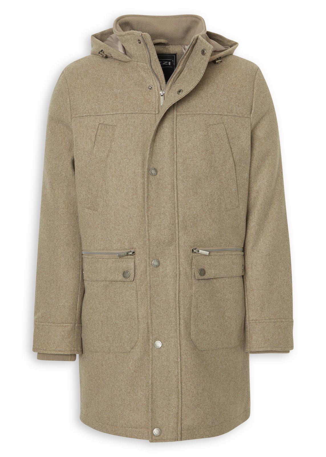 Beige Hooded Coat (3236314) | UZZI