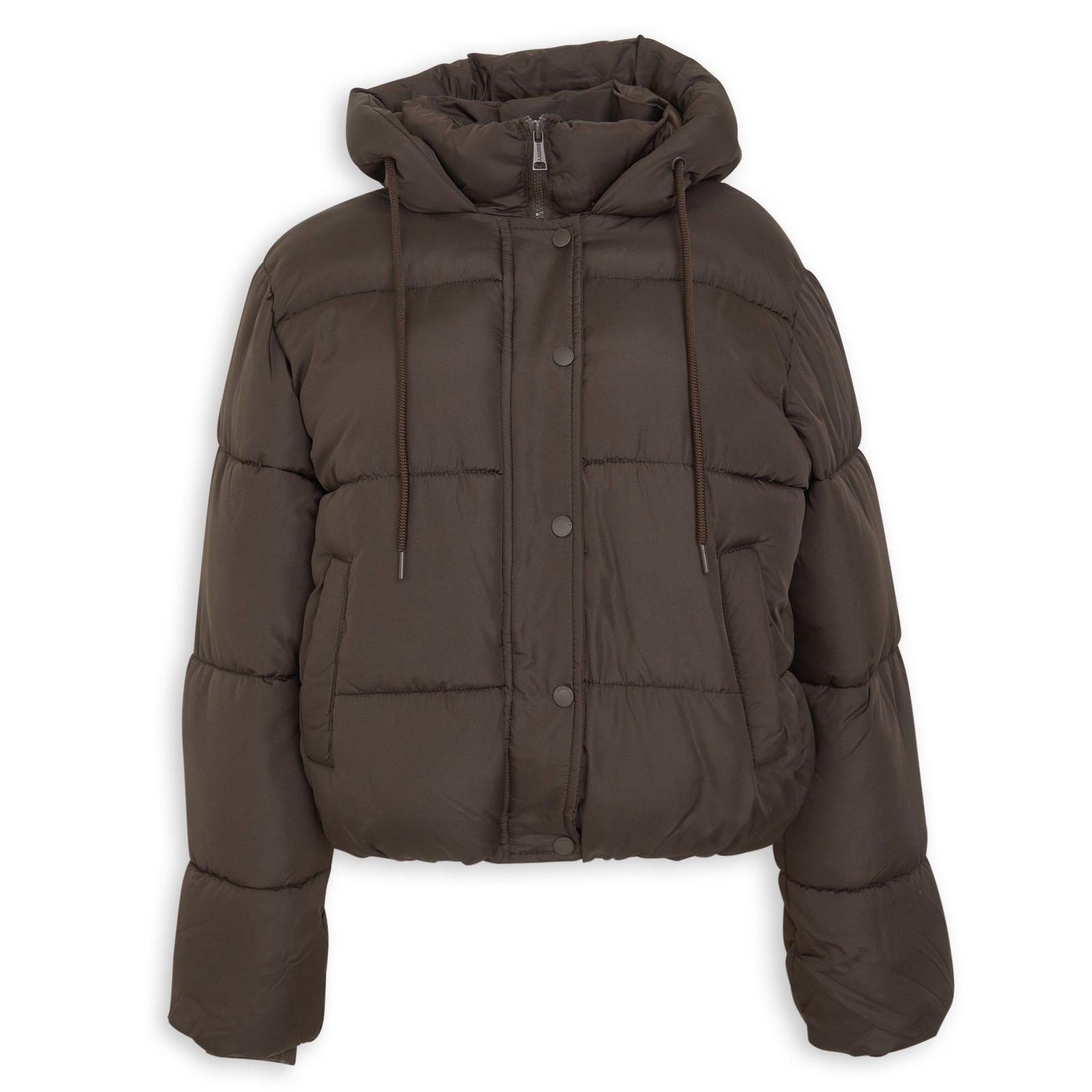 Brown Short Length Puffer Jacket (3236333) | Identity