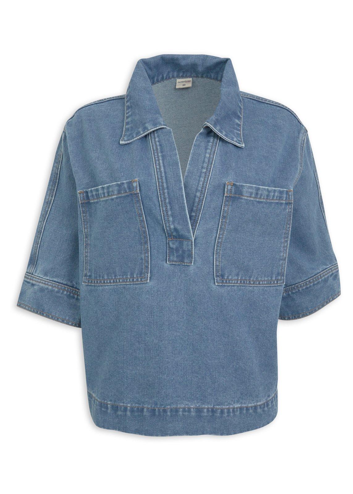 サンローラン DISTRESSED DENIM MILITARY SHIRT Indigo 1940 Army