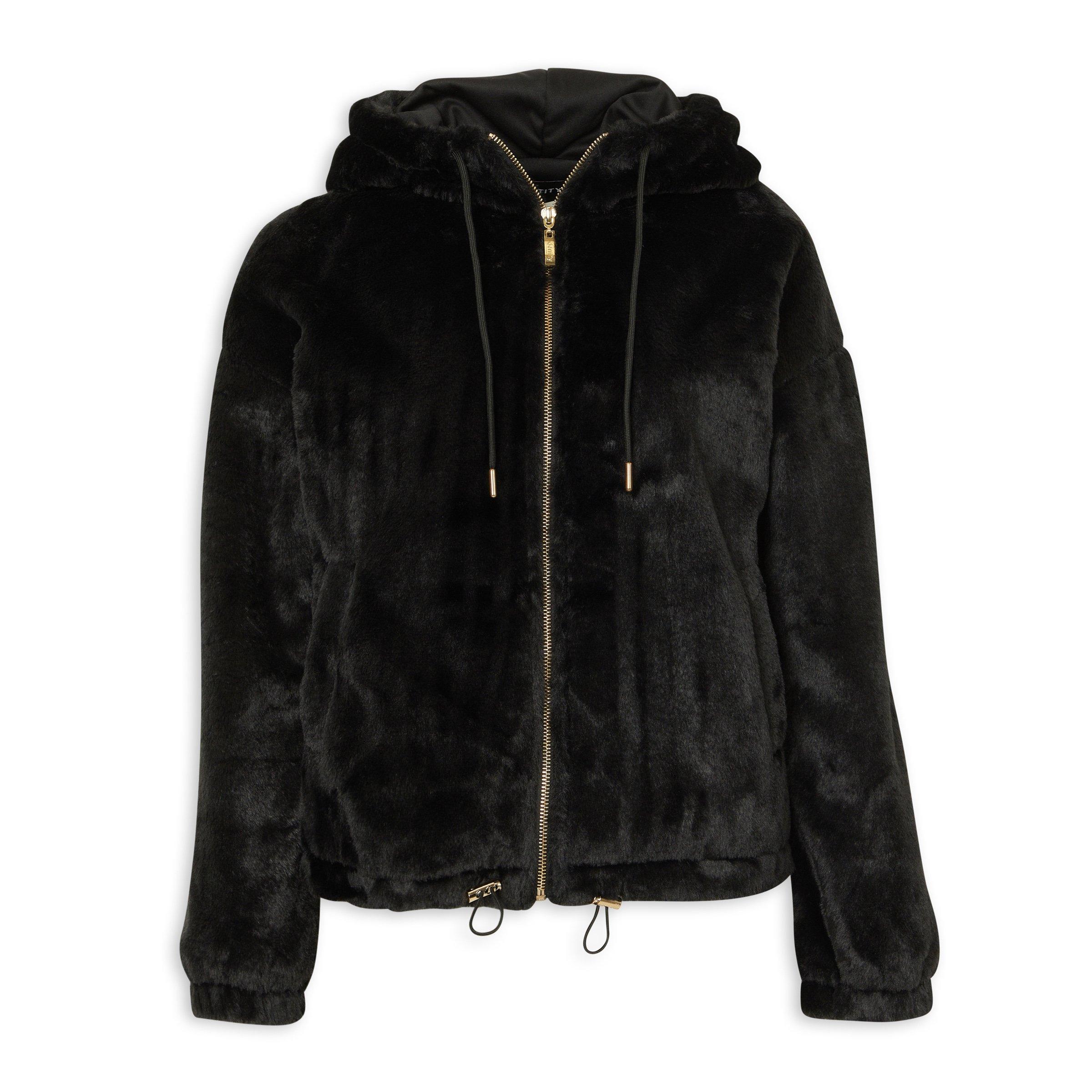 エムドット　ファージレ　ブラック Black Faux Fur Hoodie (3236425) | Identity