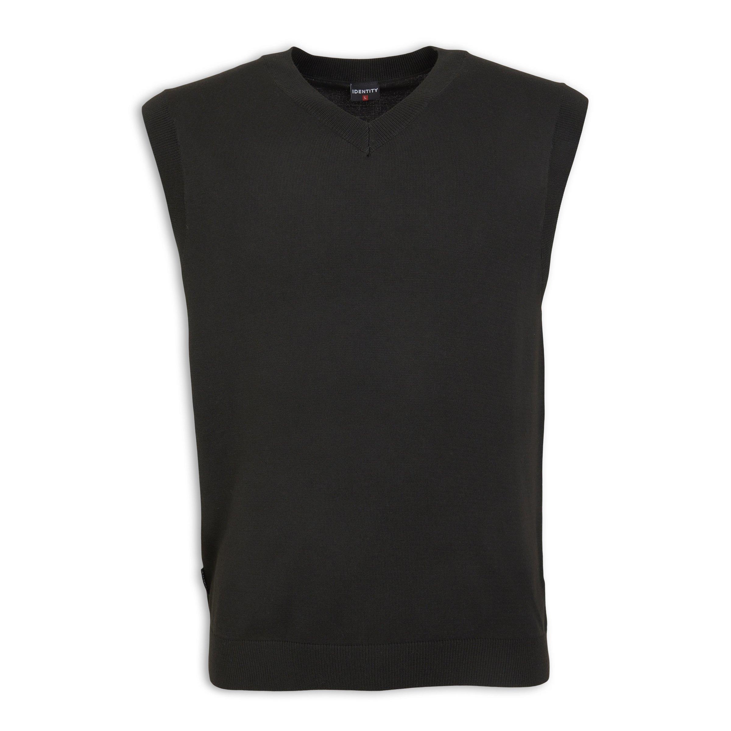 Black Sleeveless Knit Pullover Jersey (3236458) | Identity