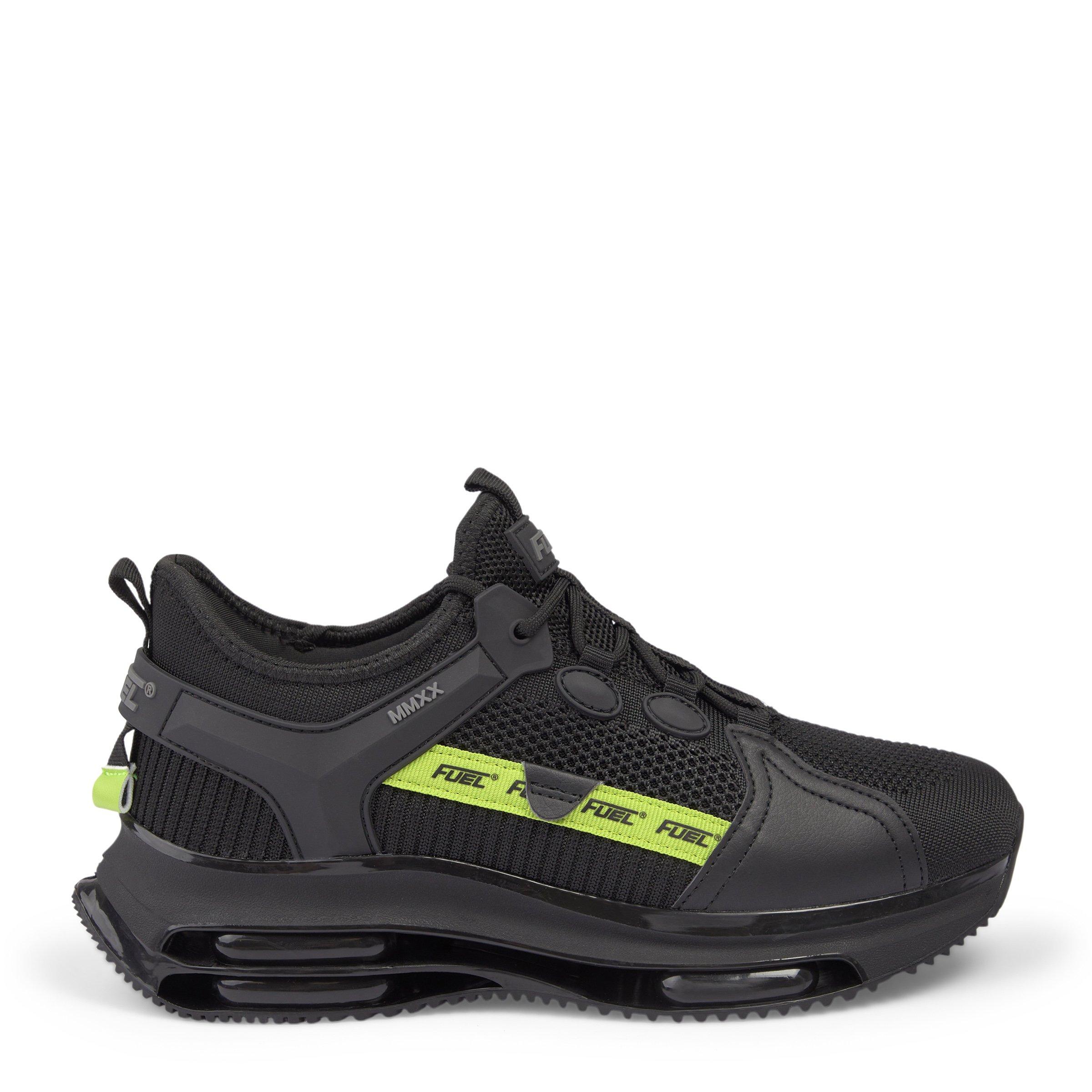 Black Knit Mesh Stacked Runner Sneakers (3236554) | Fuel
