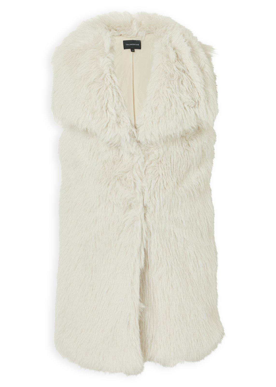 White Faux Fur Gilet (3236787) | Truworths