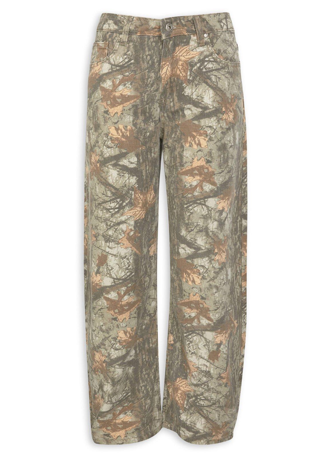 Brown Camo Wide Leg Cargo Pants (3237311) | Inwear