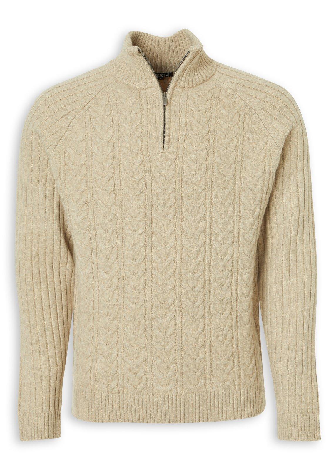 Beige Quarter-zip Knit Sweater (3237368) | Truworths Man