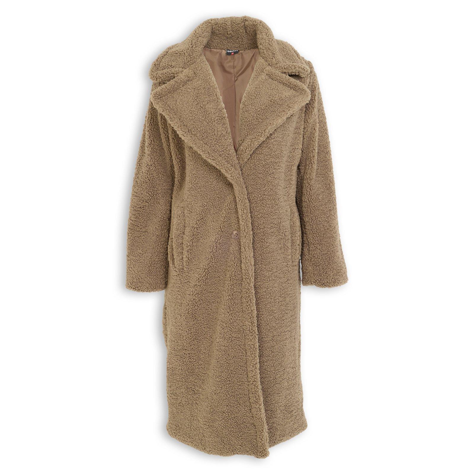 Tan Button CloseTeddy Coat (3237547) | Identity