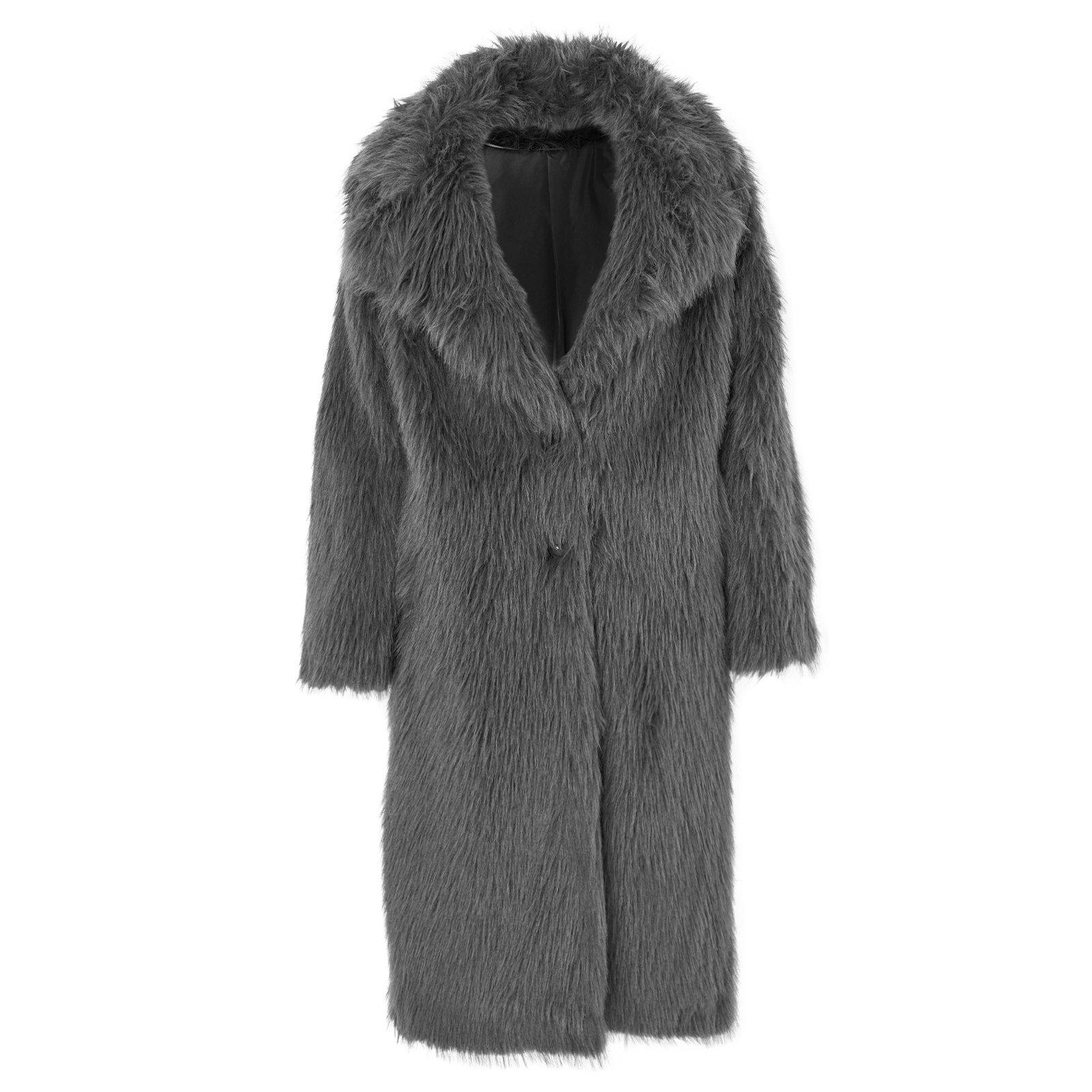 Grey Luxe Faux Fur Coat (3237850) | Identity