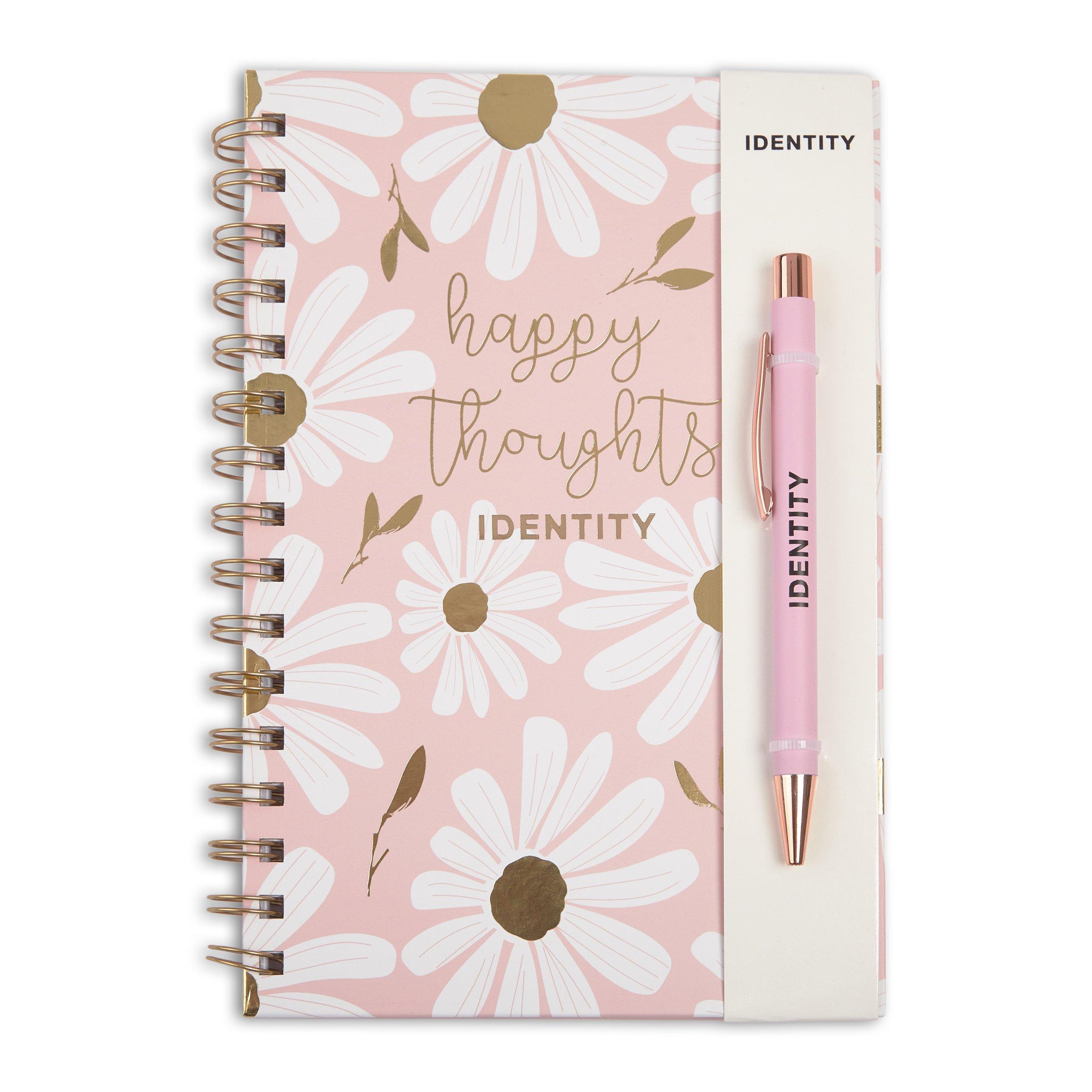 Pink Floral Print Notebook and Pen Set (3237868) | Identity