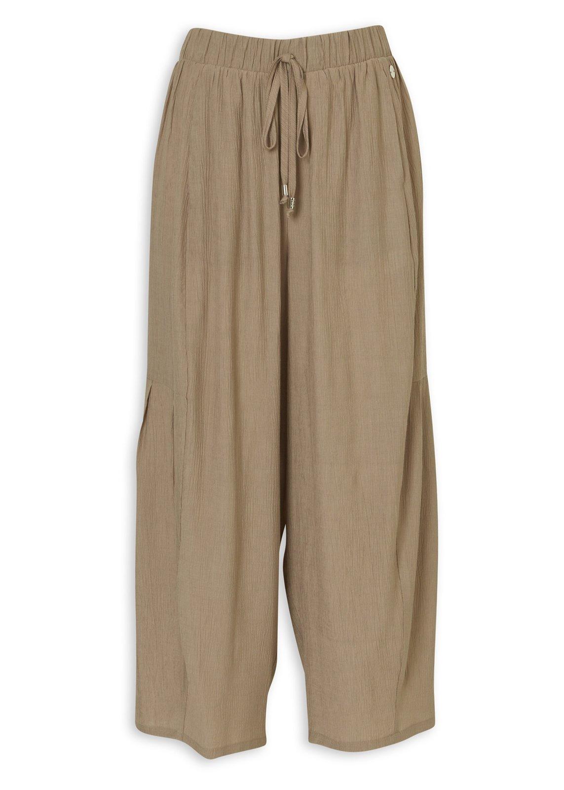 Comfort fit pants - Mocha Brown Silk slub