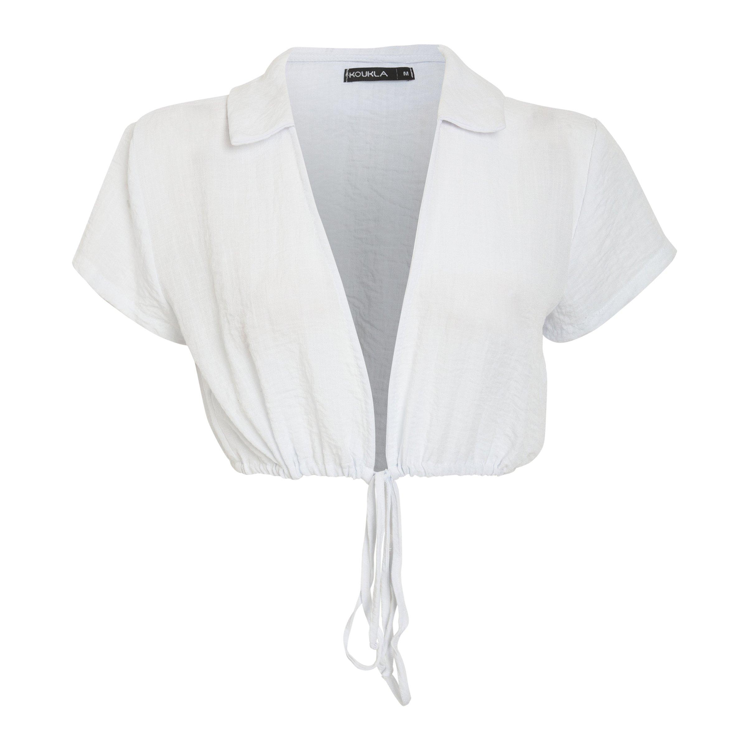 White Wrap Top (3238523) | Koukla