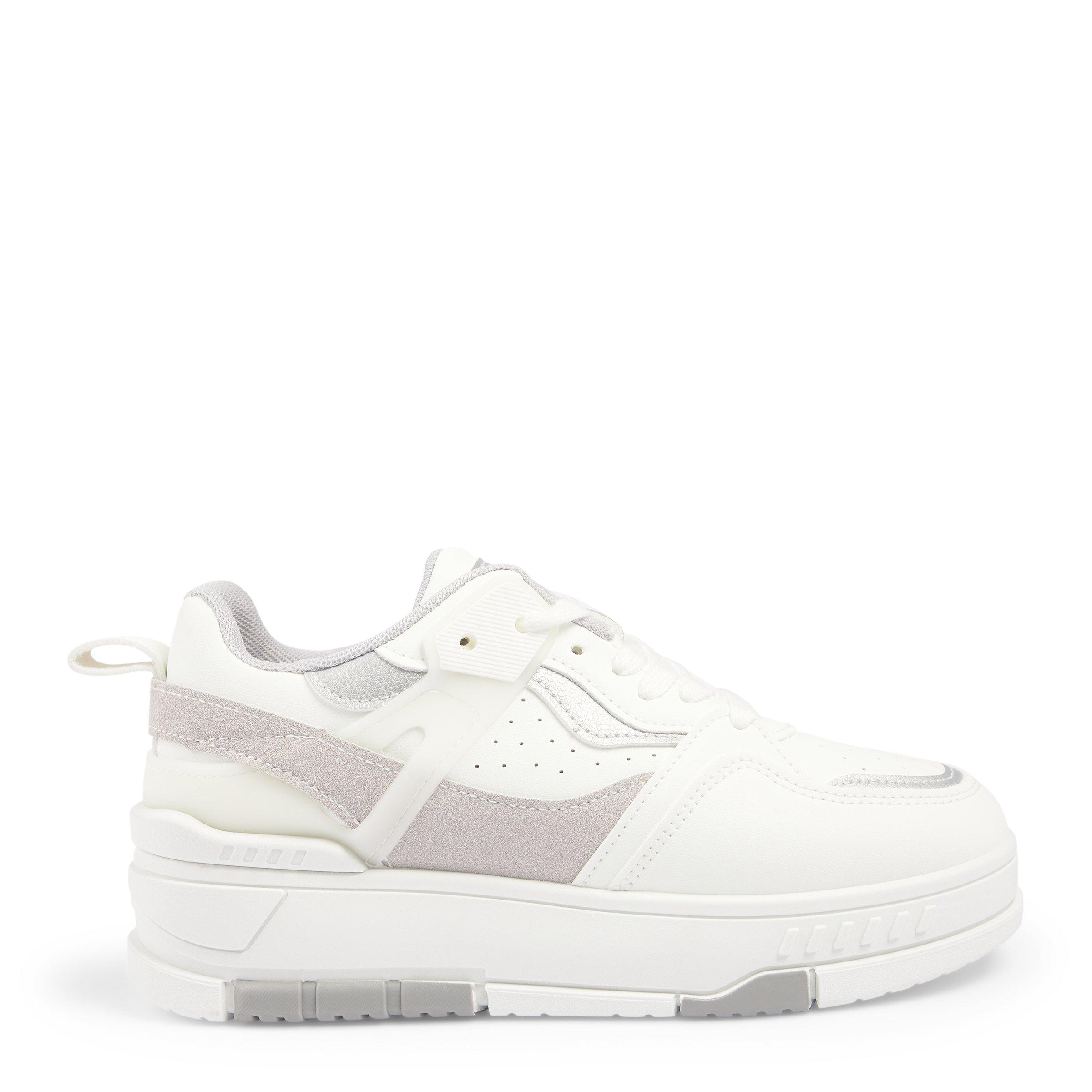 White and Silver Lace Up Sneaker (3238557) | Identity