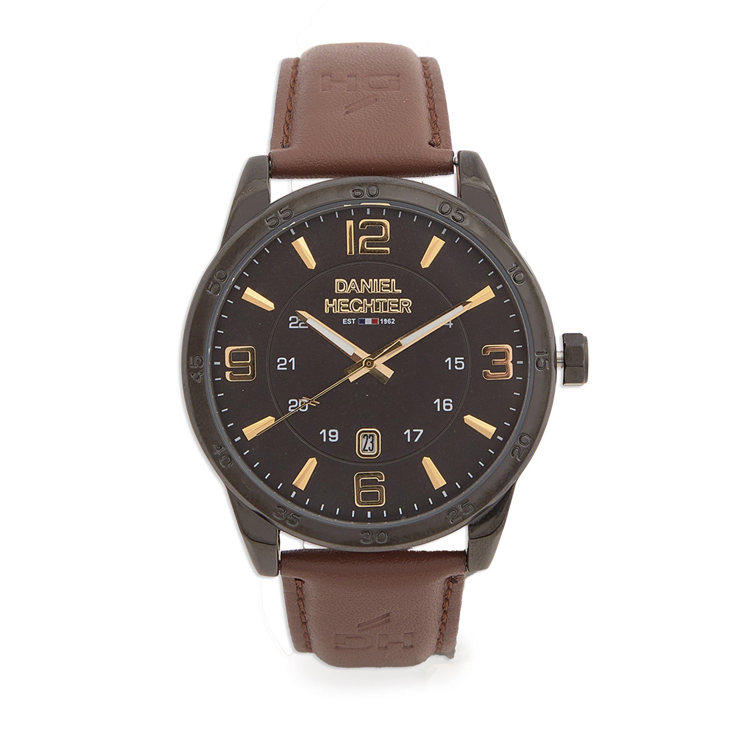 DH Brown Leather Black Dial (3239173) | Daniel Hechter