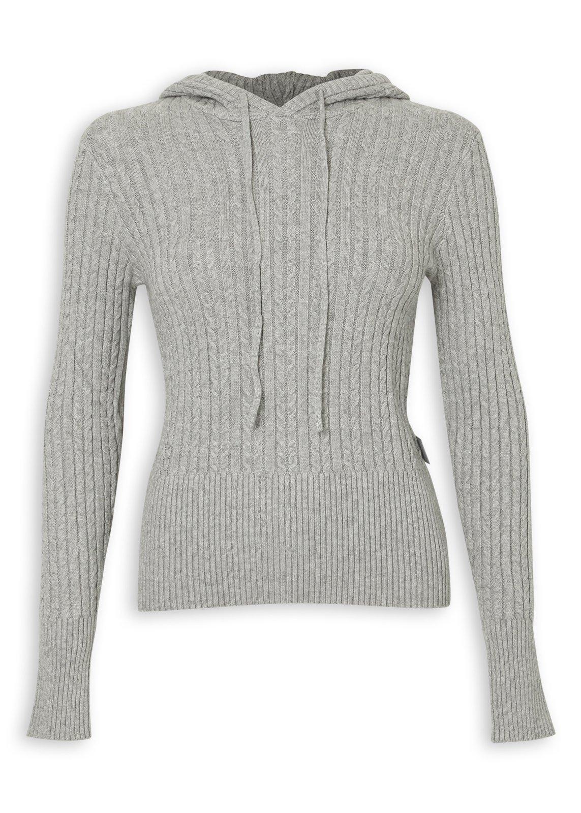 Grey Cabled Hooded Pullover Jersey (3239811) | OUTBACK RED