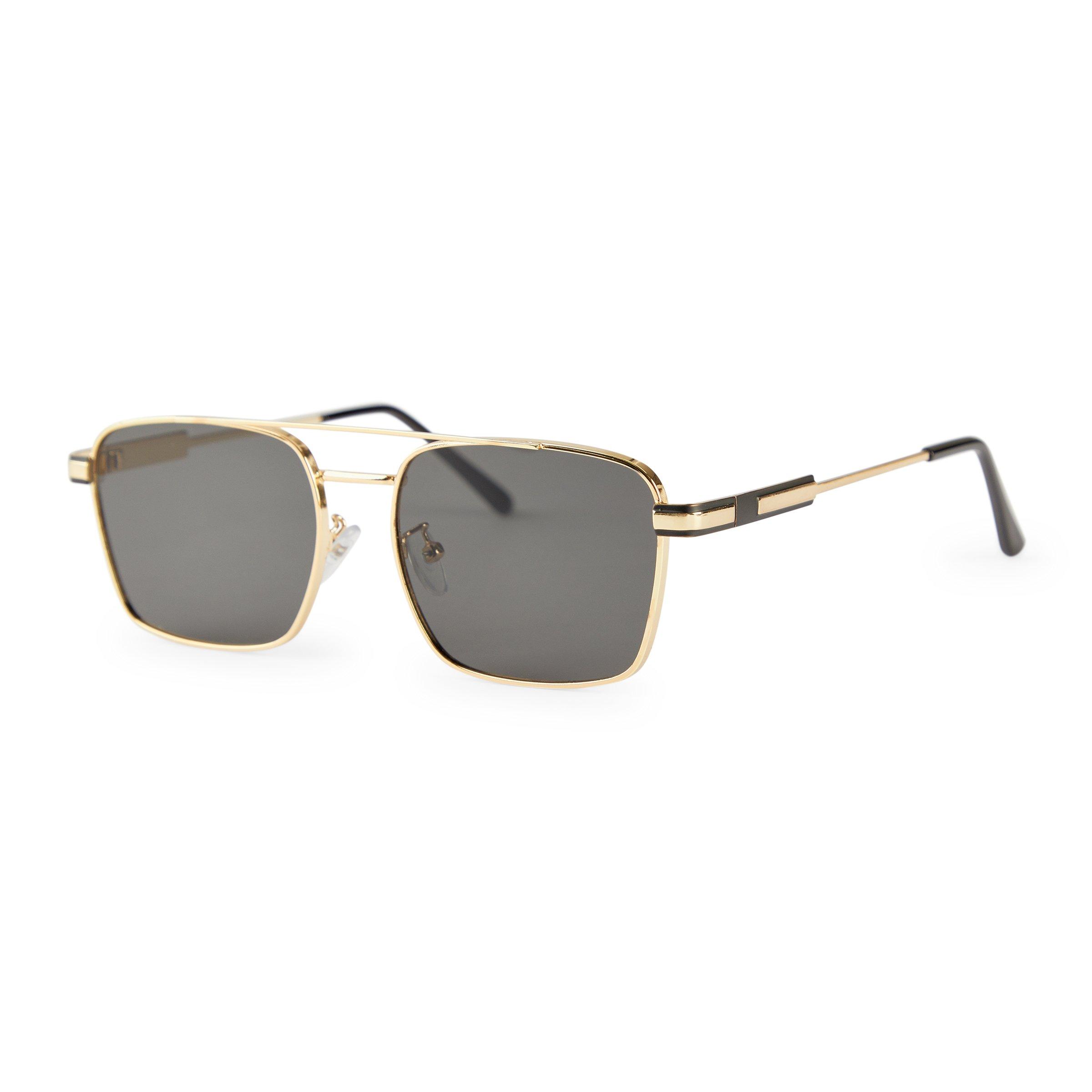 Black Square Metal Frame Sunglasses (3240004) | Birlin Mens