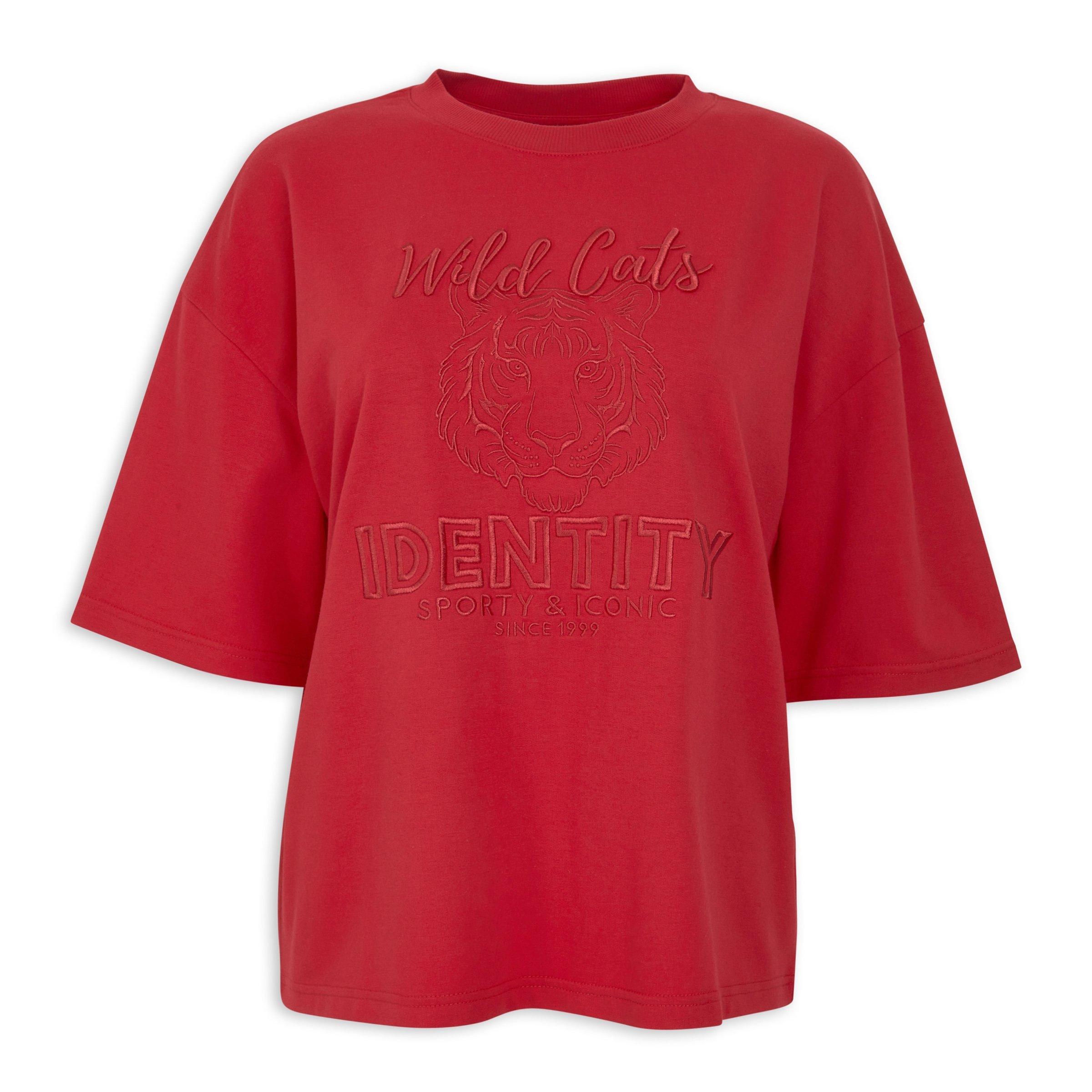 PHO Tee - レッド Wild Cats Oversized Red Tee (3240236) | Identity