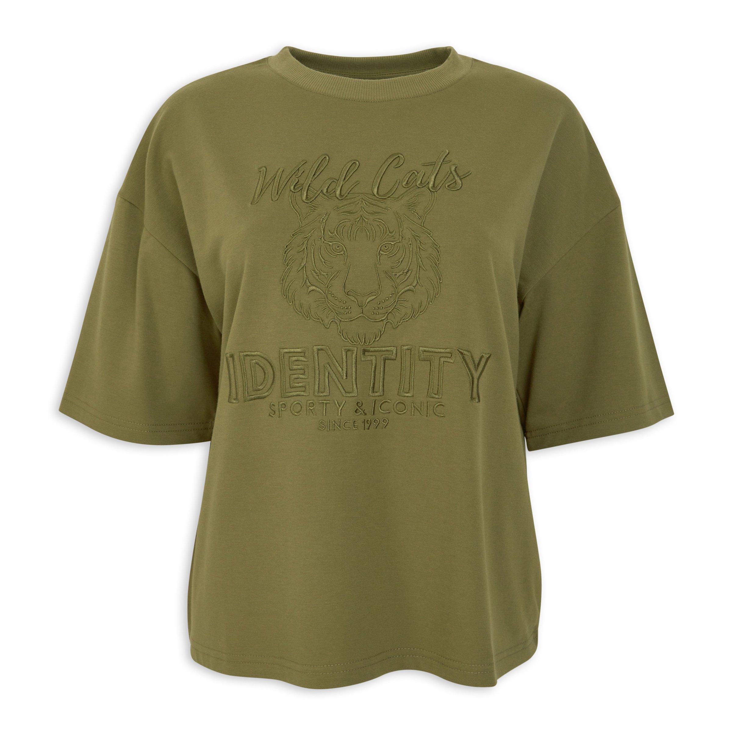 m*e様 Ｏlive Air Olive Green Graphic T-Shirt (3240238) | Identity