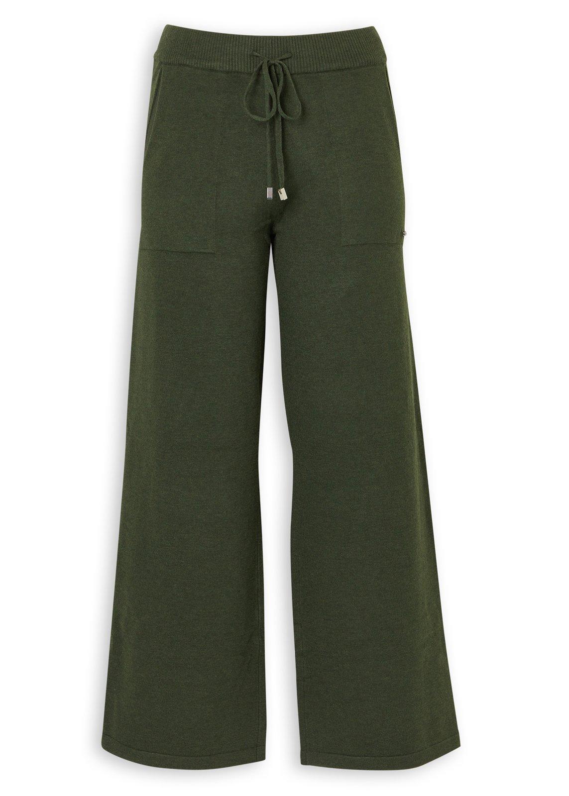 Green Wide Leg Knit Pants (3240254) | Earthaddict