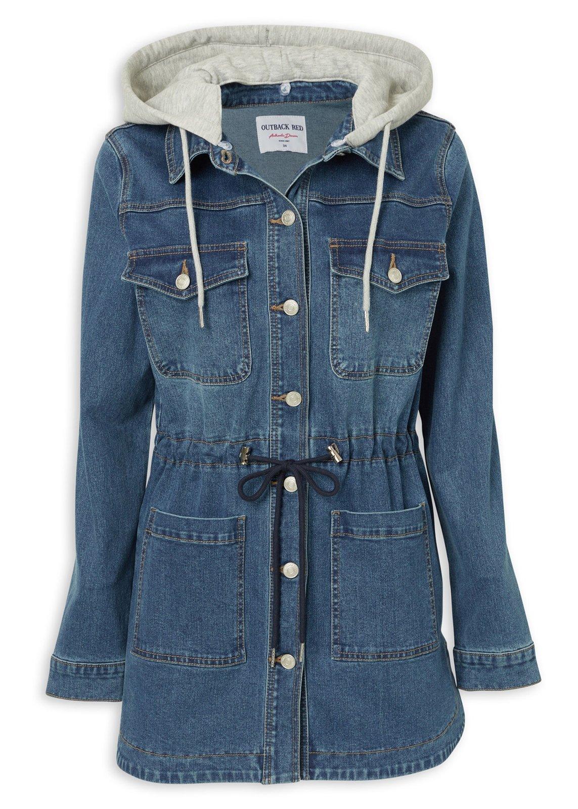 Hooded Denim Utility Jacket (3240372) | OUTBACK RED