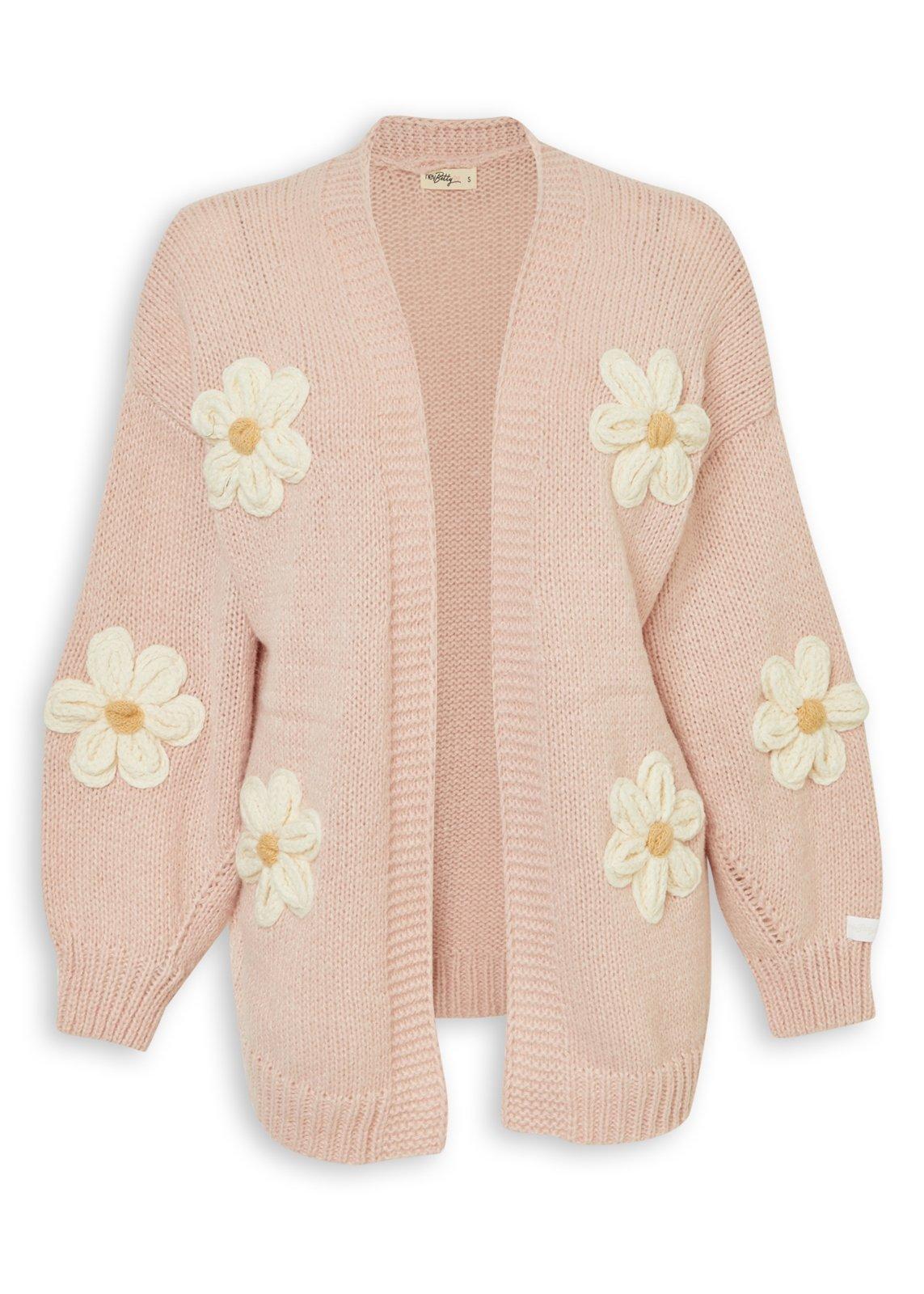 Pink 3D Floral Cardigan (3241055) | Hey Betty