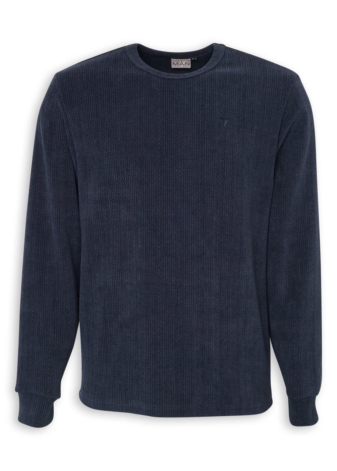 Navy Textured Long Sleeve T-shirt (3241096) | Truworths Man