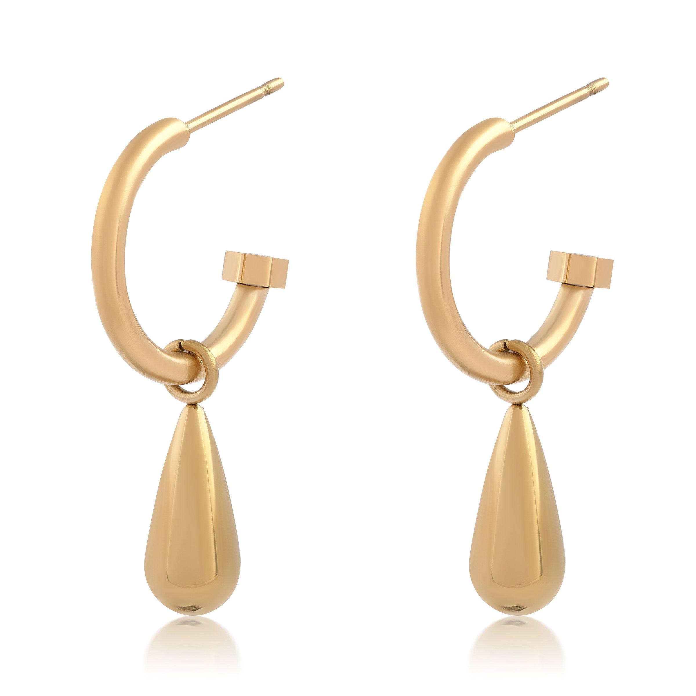 YG Steel Teardrop Earrings (3241218) | Stainless Steel