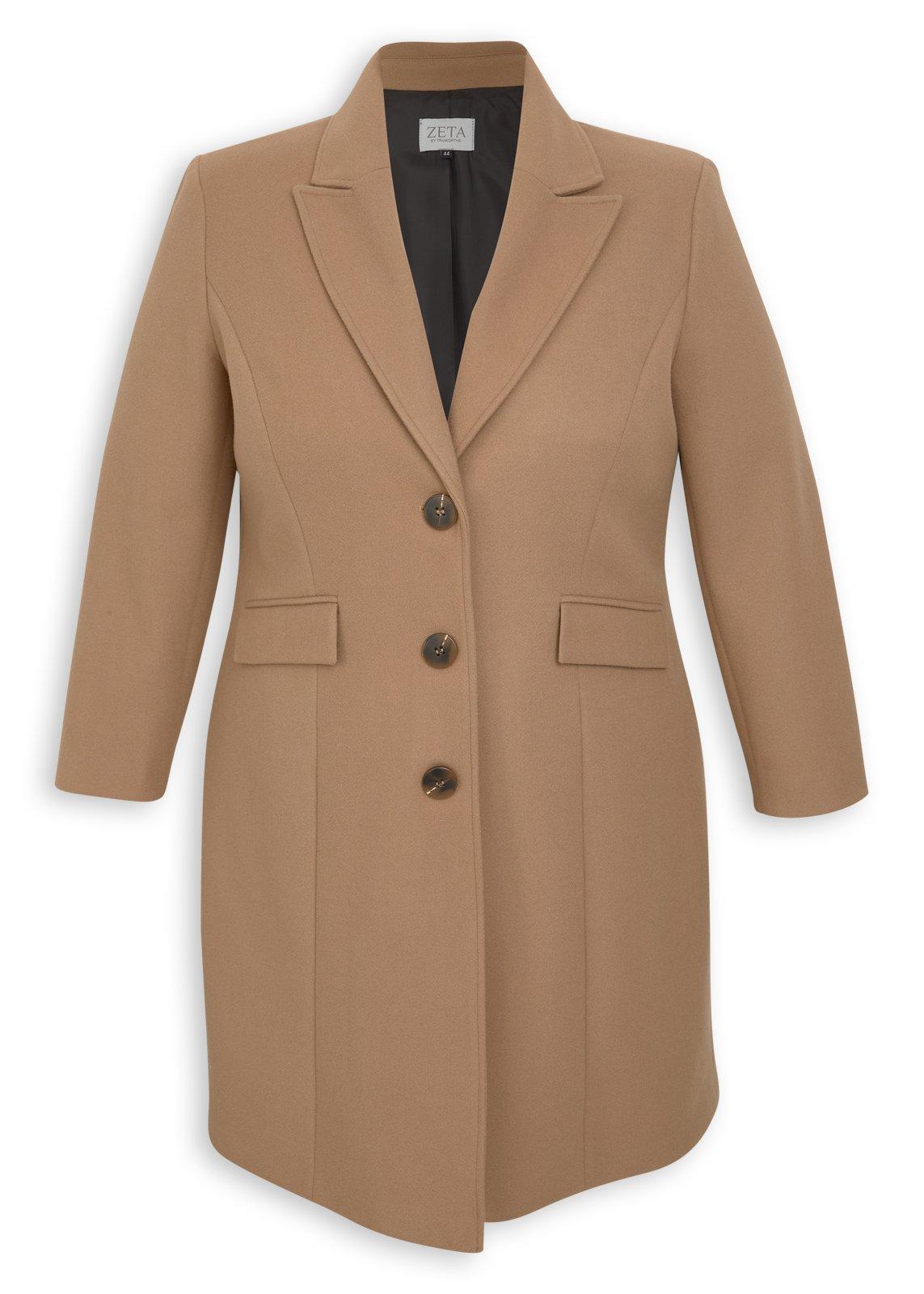 *handmade_oz4様* Camel Melton Plus Size Coat (3241607) | Zeta