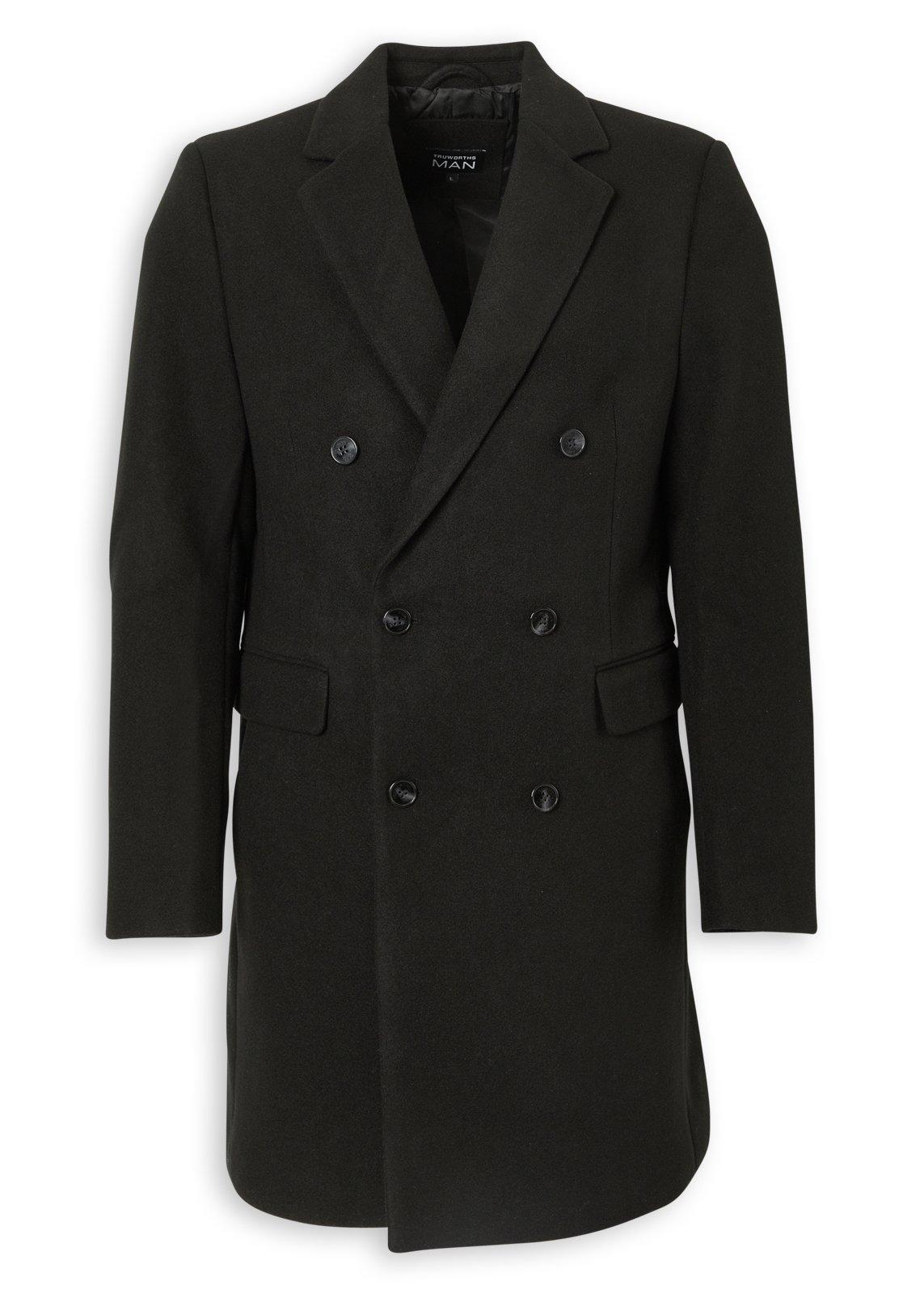 Black Double Breasted Coat (3241879) | Truworths Man