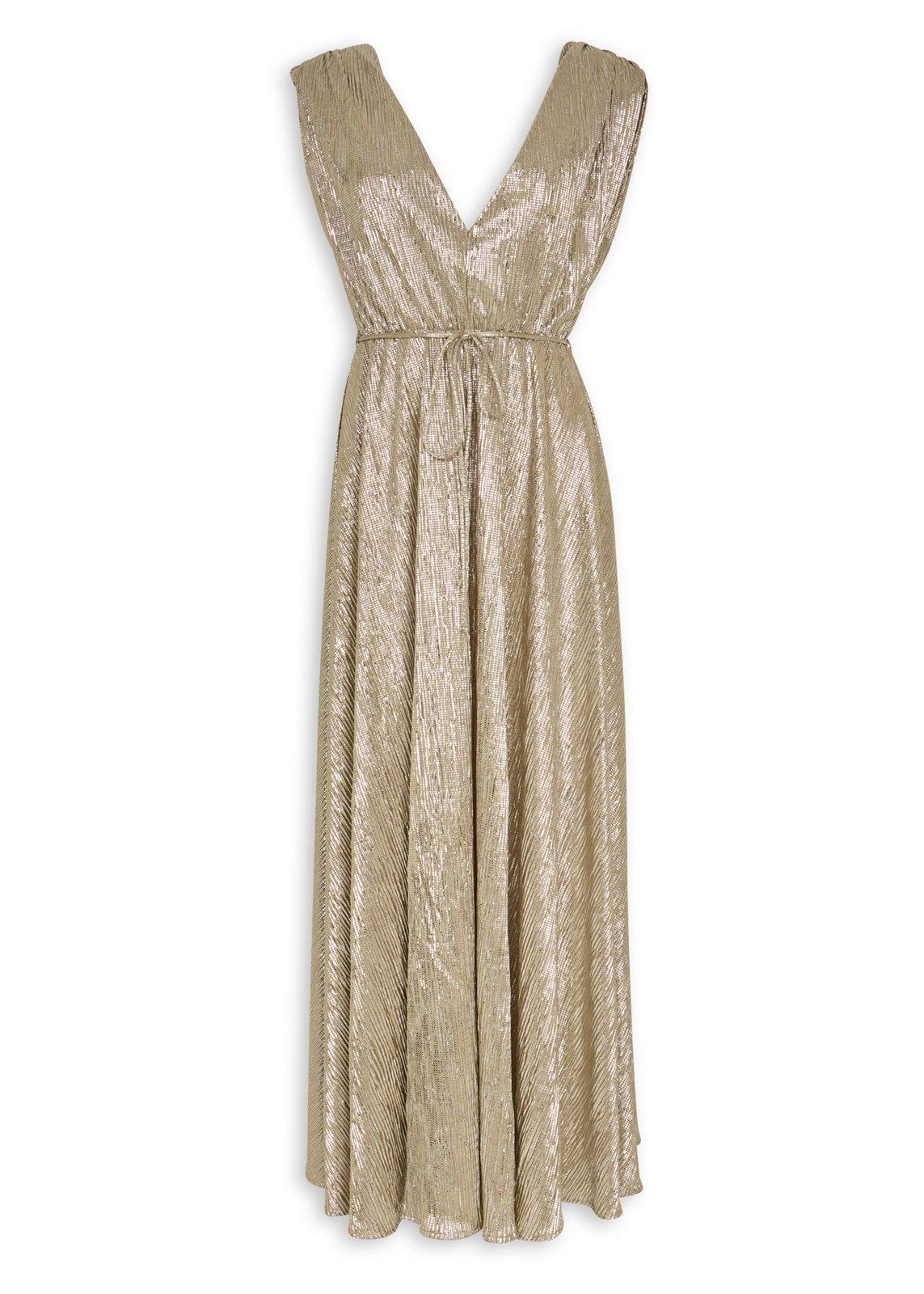 Gold Foiled V-neck Dress (3242017) | Truworths