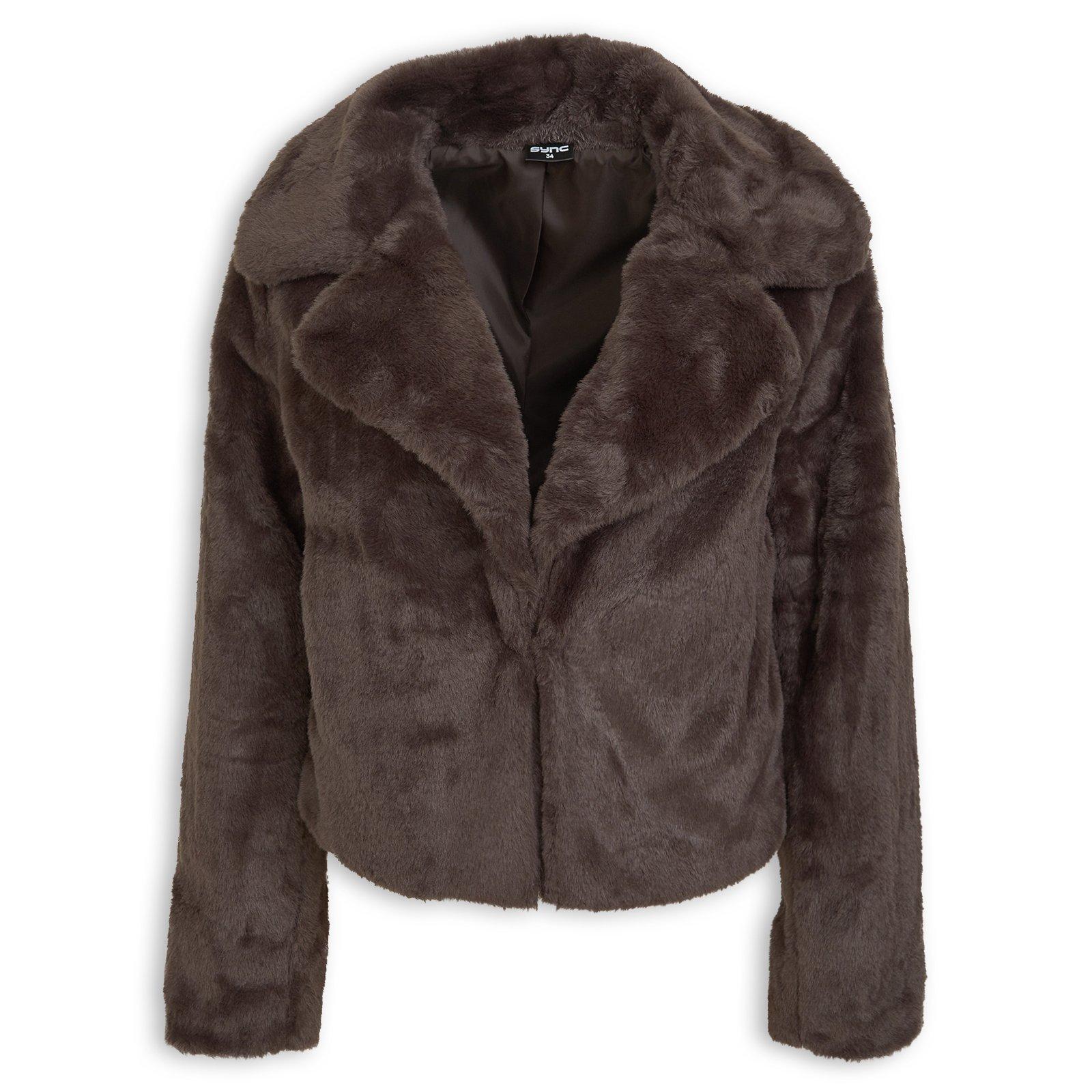 Chocolate Lux Faux Fur Jacket (3242274) | Identity X Sync