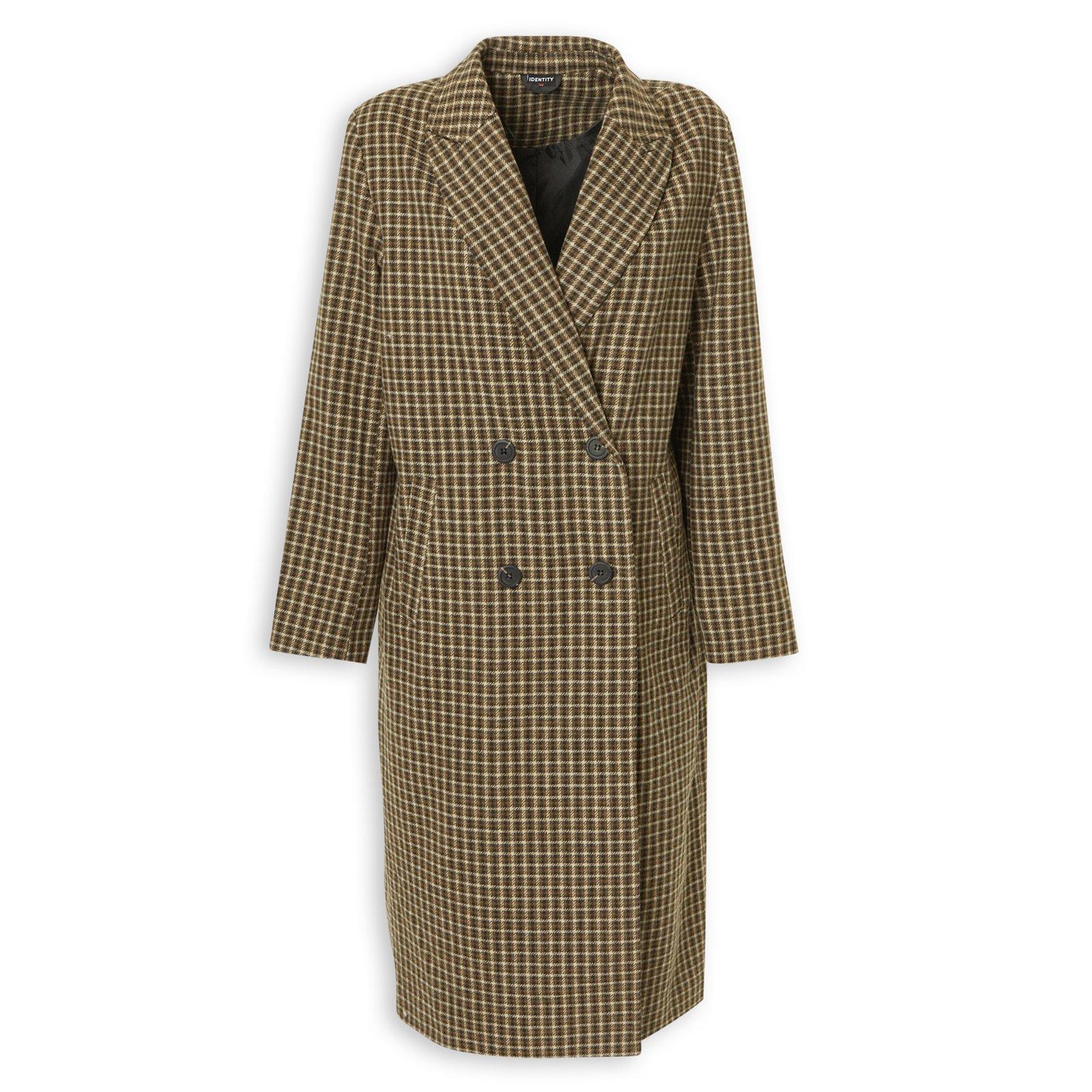 NONNATIVE MELTON　BUFFALO CHECK COAT Brown Check Melton Coat (3242325) | Identity