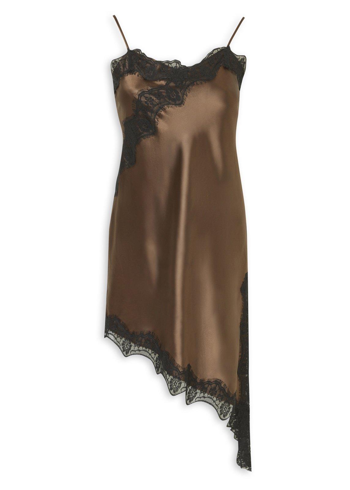 Brown Asymmetric Satin Cami Tunic (3242447) | Truworths