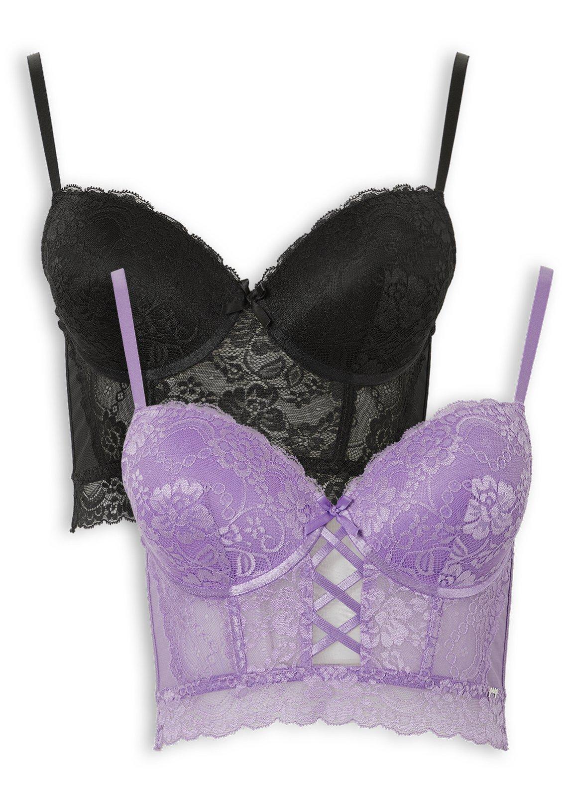 2- Pack Lilac & Black Push Up Bras (3242586) | Peep