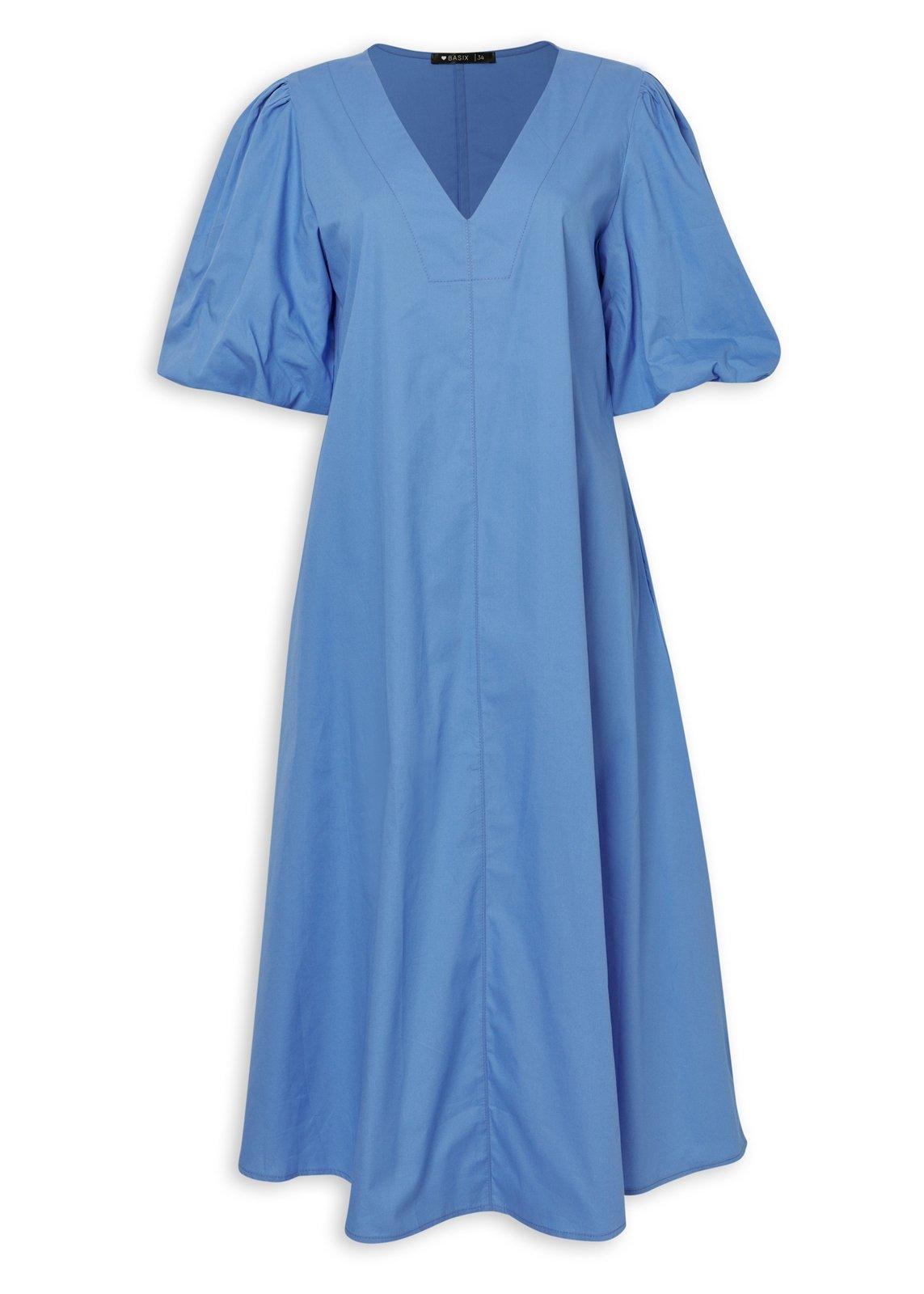Blue Woven Trapeze Dress (3242640) | Basix