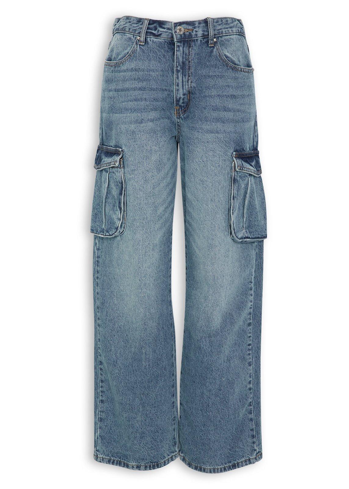 Wide-Leg Denim Cargo Jeans (3242673) | Inwear