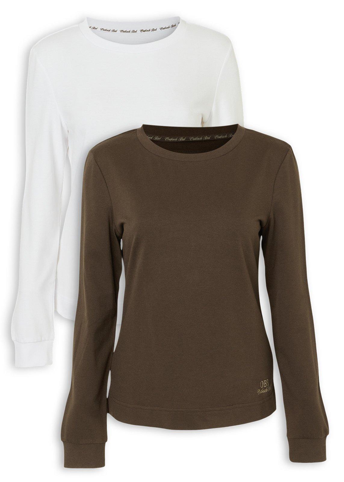 2-Pack Brown & White Long Sleeve Tops (3242976) | OUTBACK RED