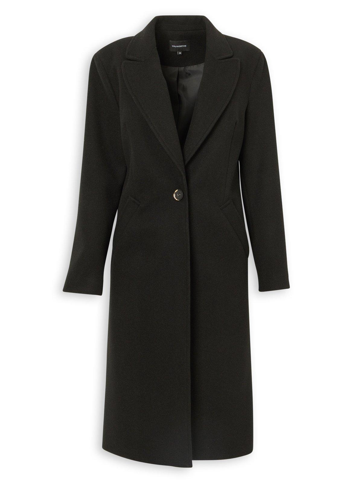 Black Longline Tailored Coat (3243075) | Truworths